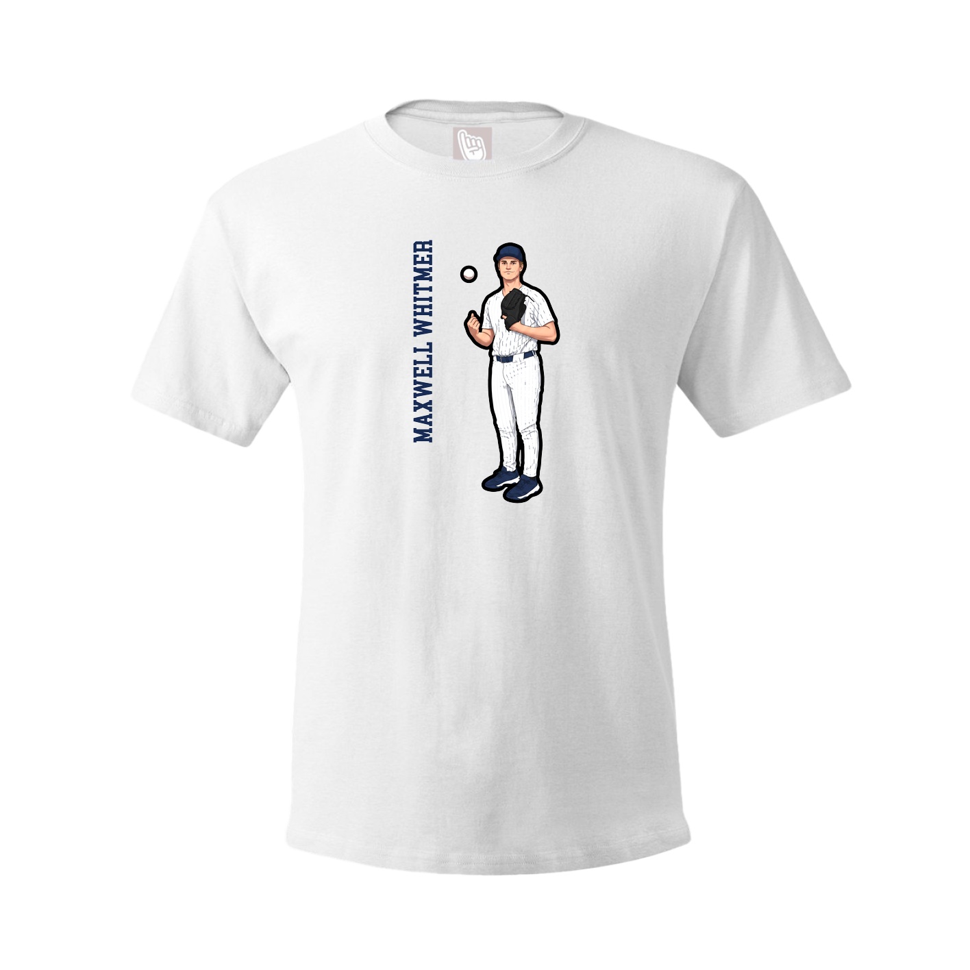 Youth Tee — Name Vertical in White