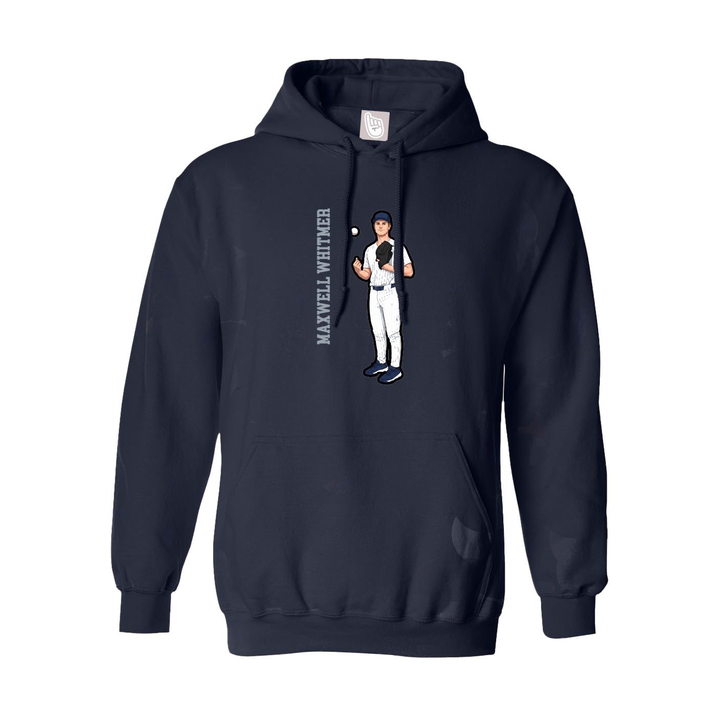 Youth Hoodie — Name Vertical in Navy