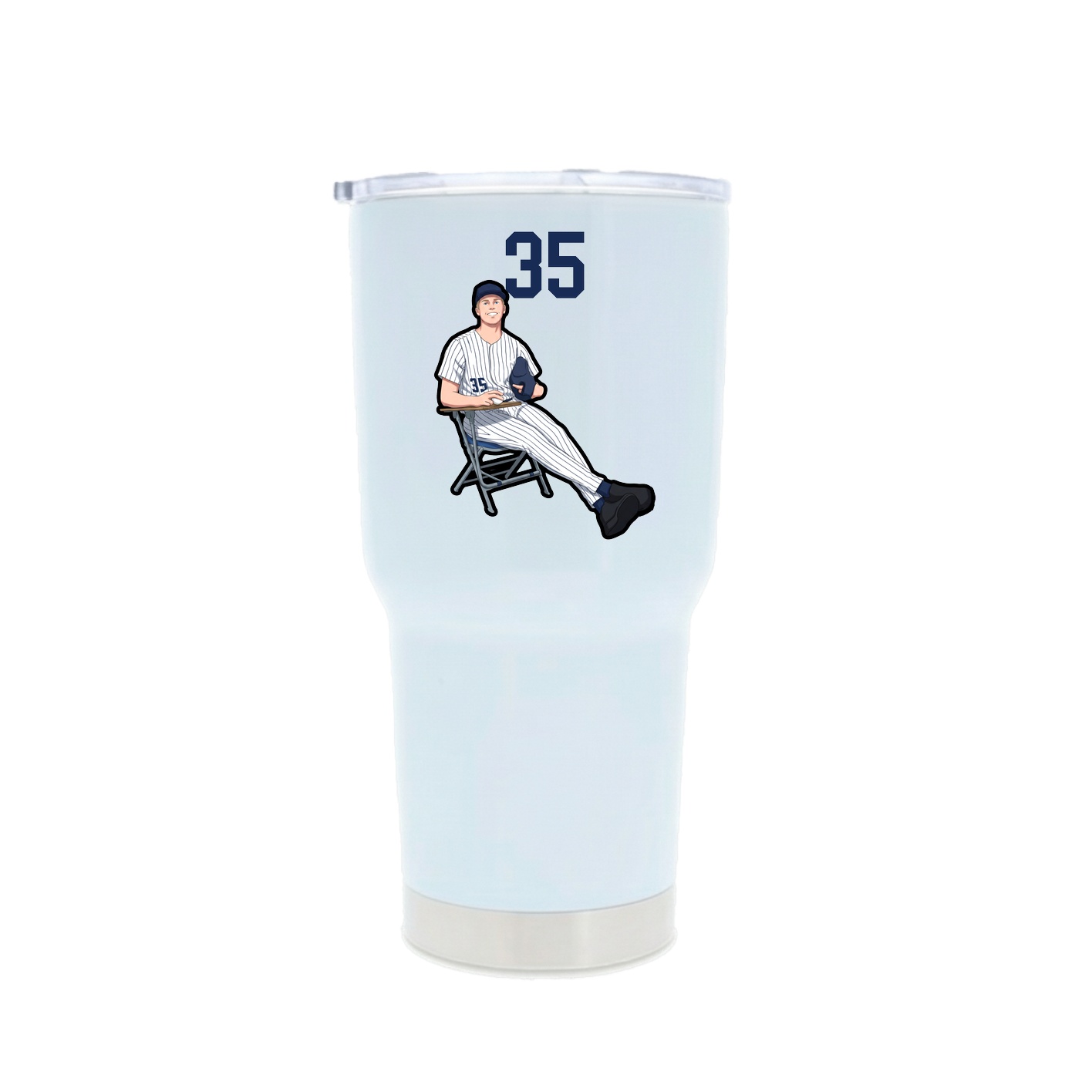 30oz Stainless Steel Tumbler — Number Top in White