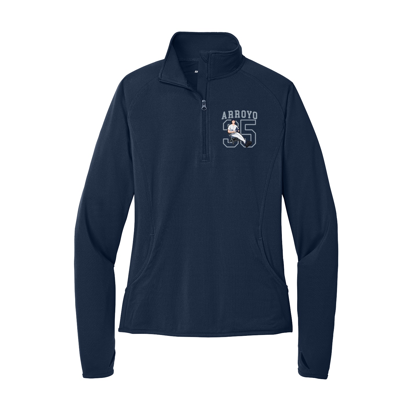 Women's Q-Zip Pullover — Shirsey in Navy