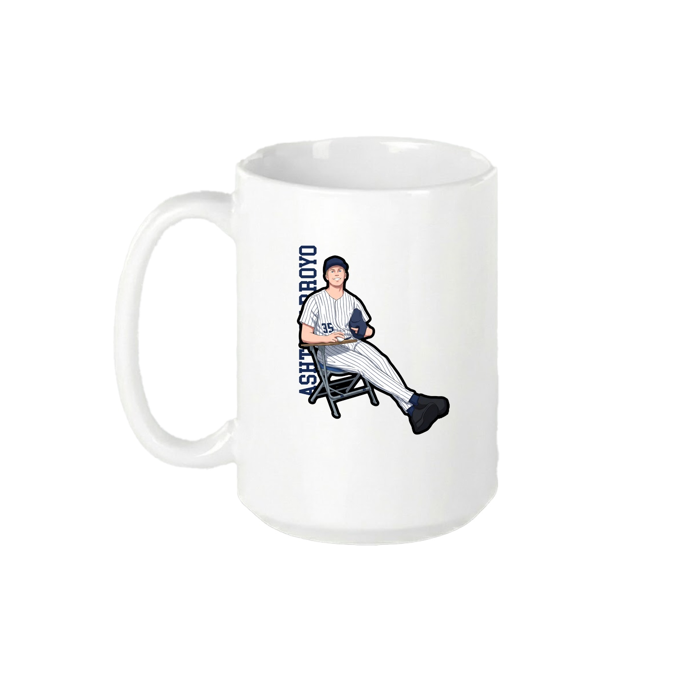 15oz Coffee Mug — Name Vertical in White