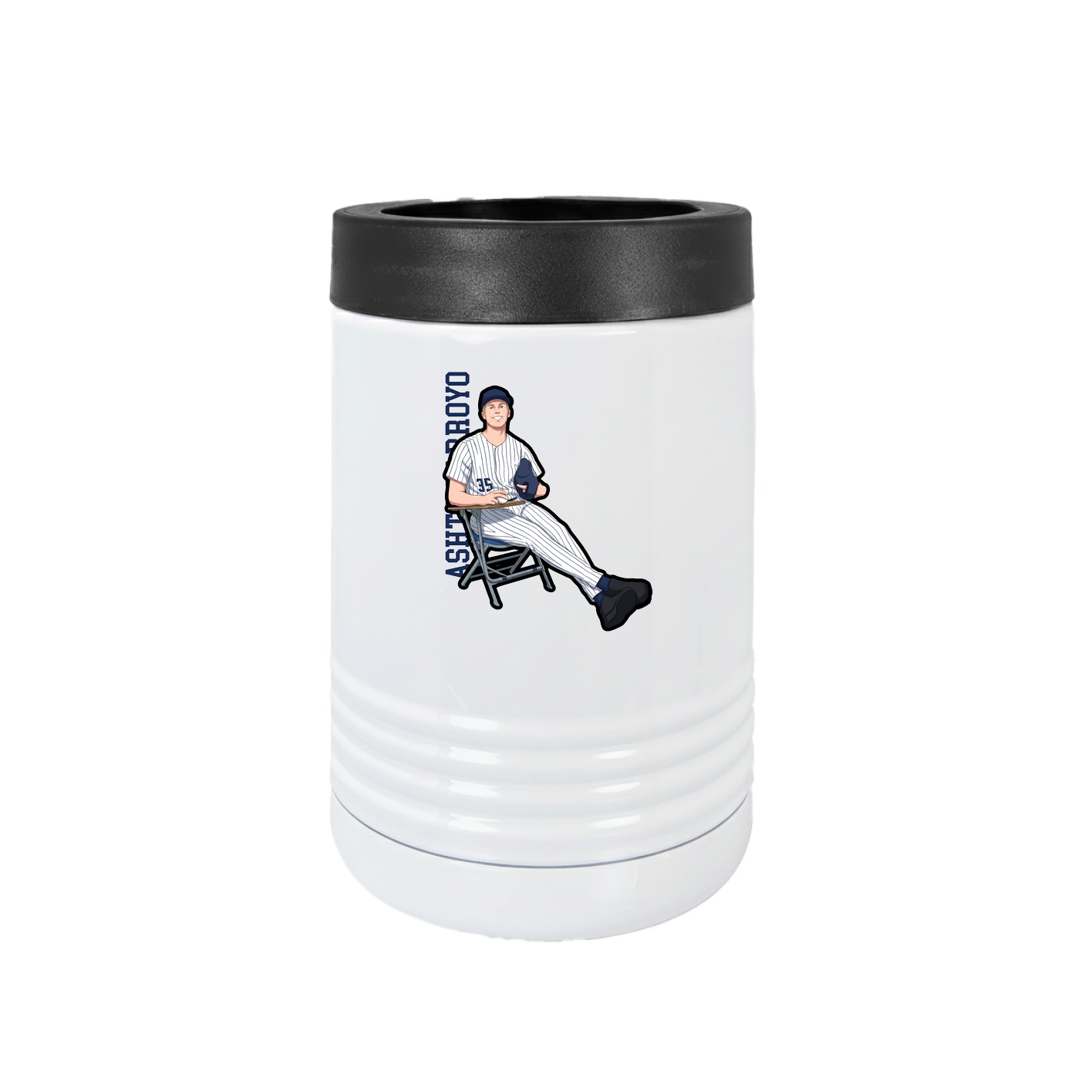 Beverage Holder — Name Vertical in White