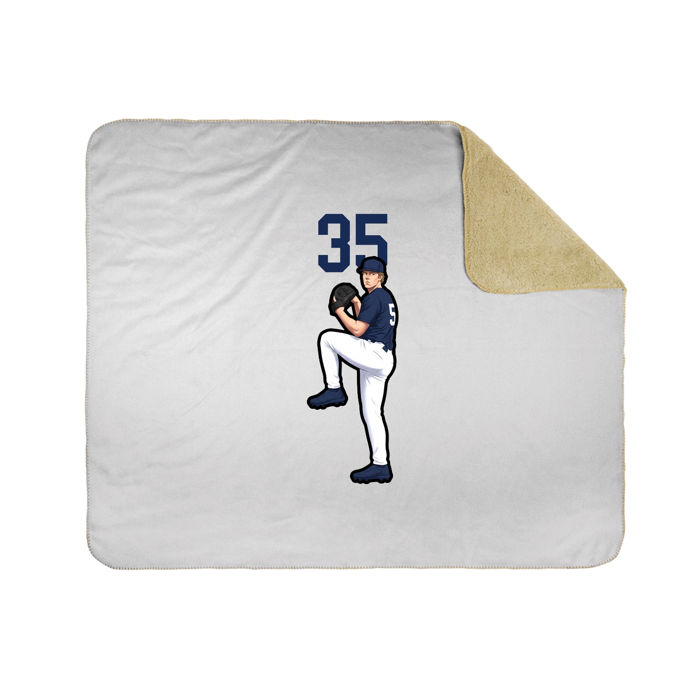 Throw Blanket — Number Top in White