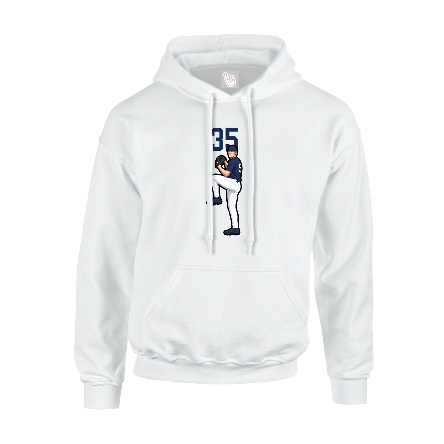 Hoodie — Number Top in White