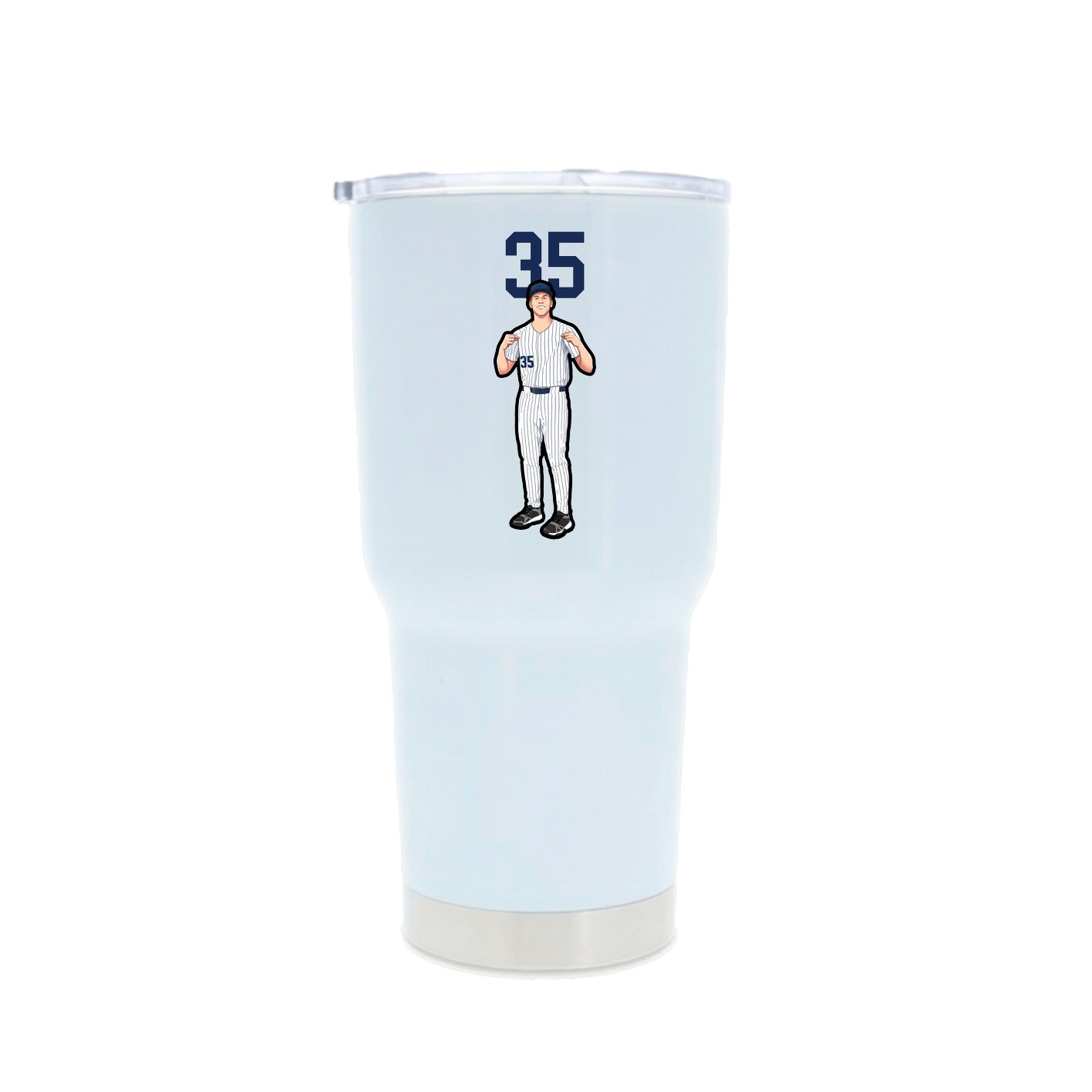 30oz Stainless Steel Tumbler — Number Top in White