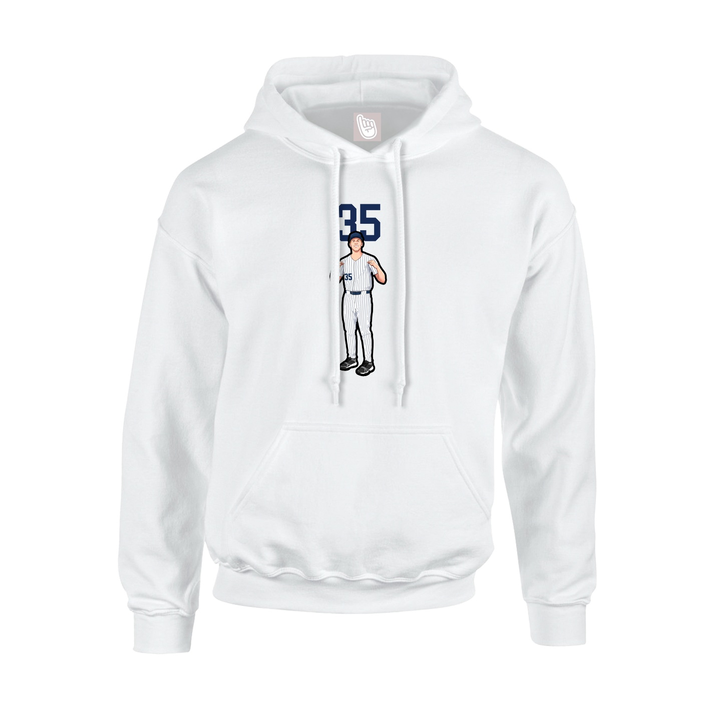 Youth Hoodie — Number Top in White