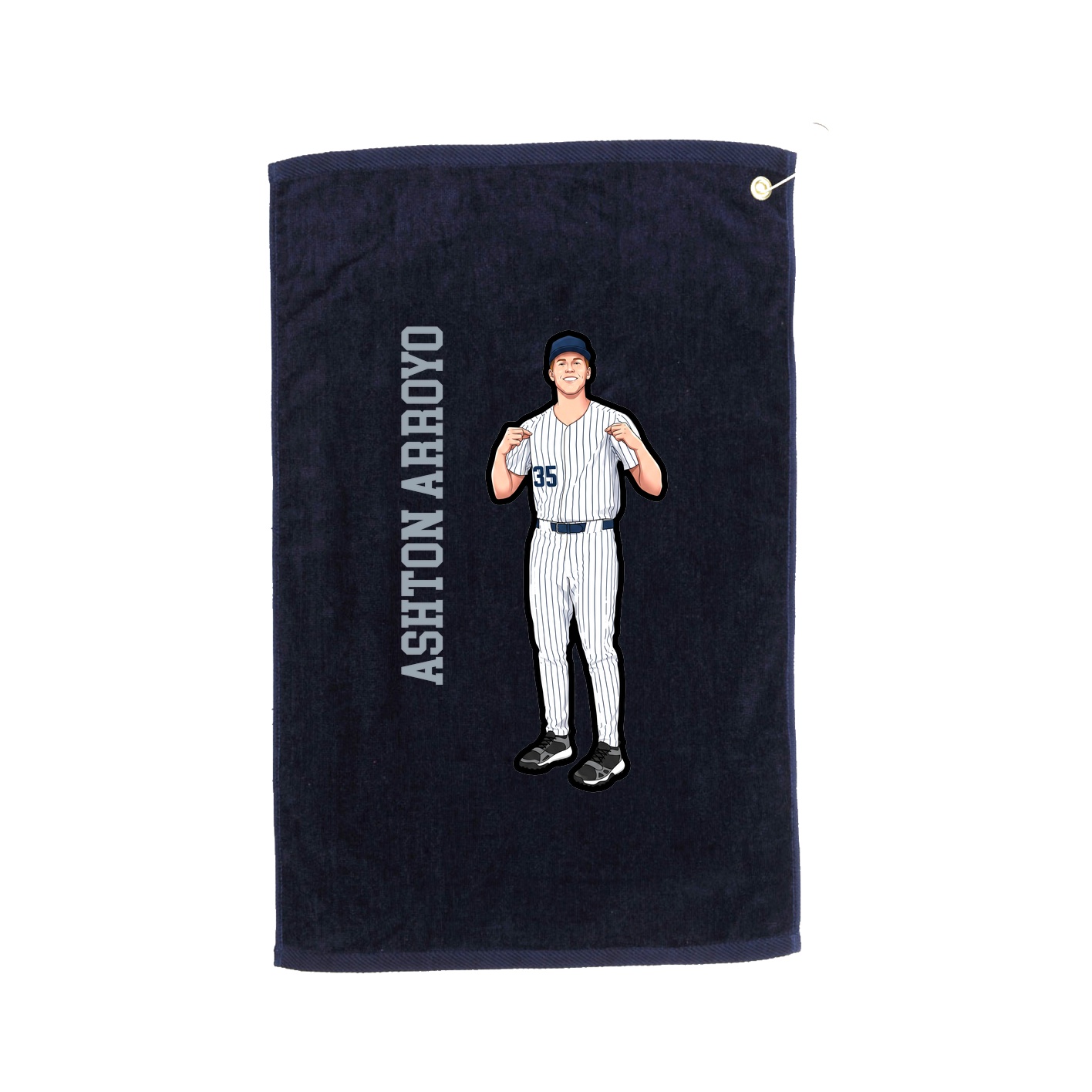 Golf Towel — Name Vertical in Navy