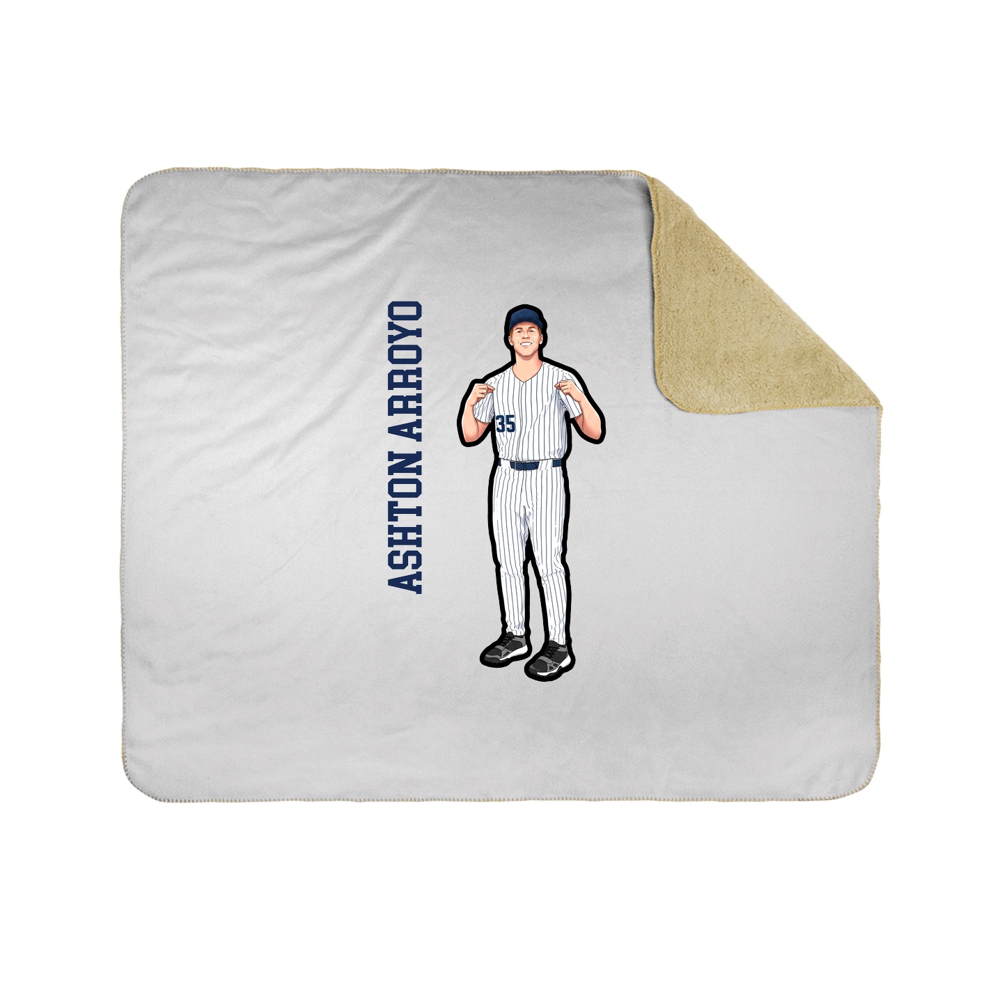 Throw Blanket — Name Vertical in White