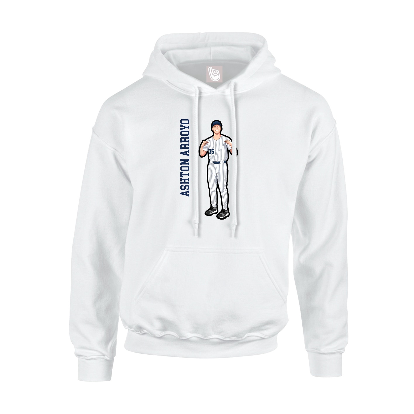Youth Hoodie — Name Vertical in White