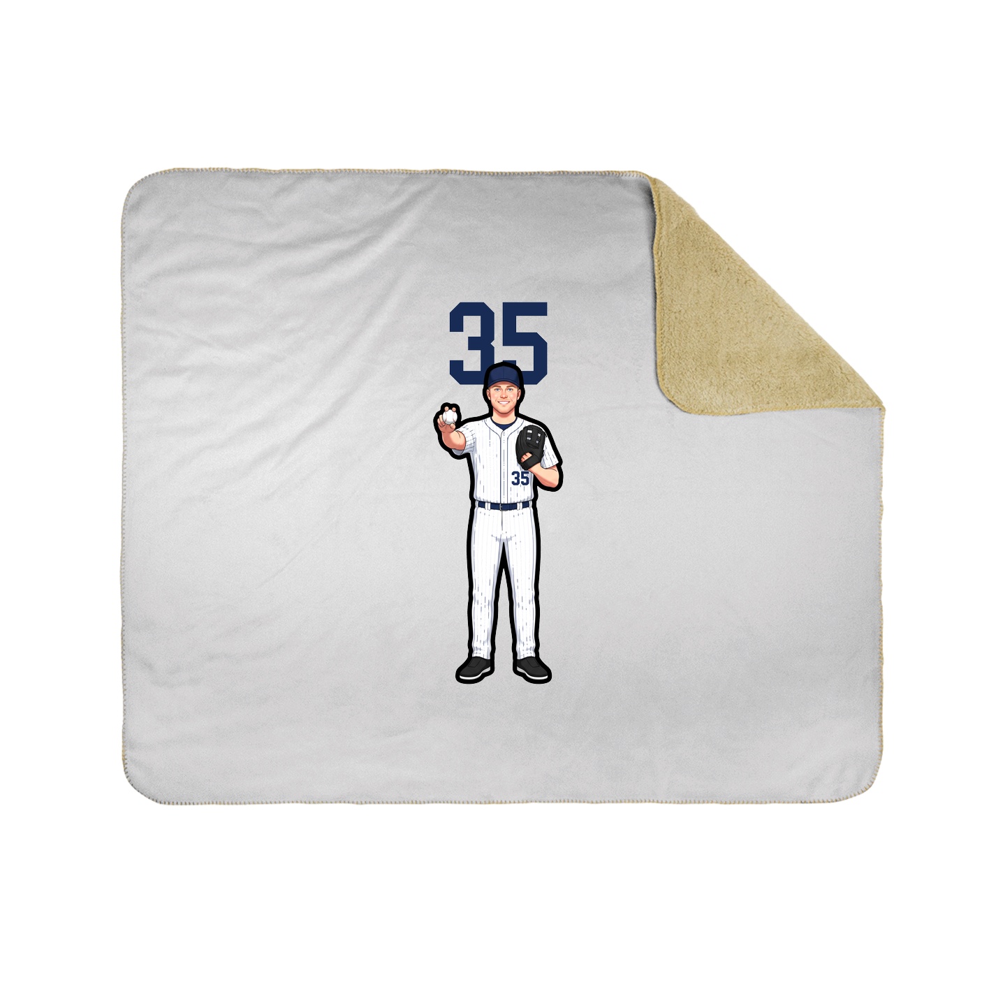Throw Blanket — Number Top in White