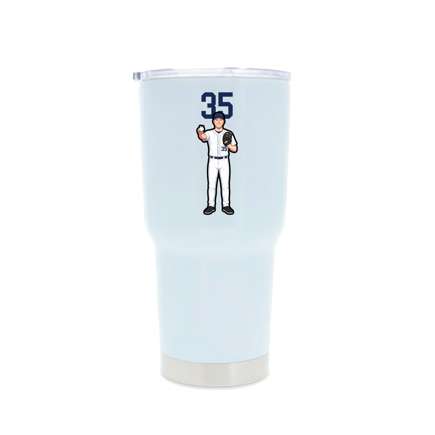 30oz Stainless Steel Tumbler — Number Top in White