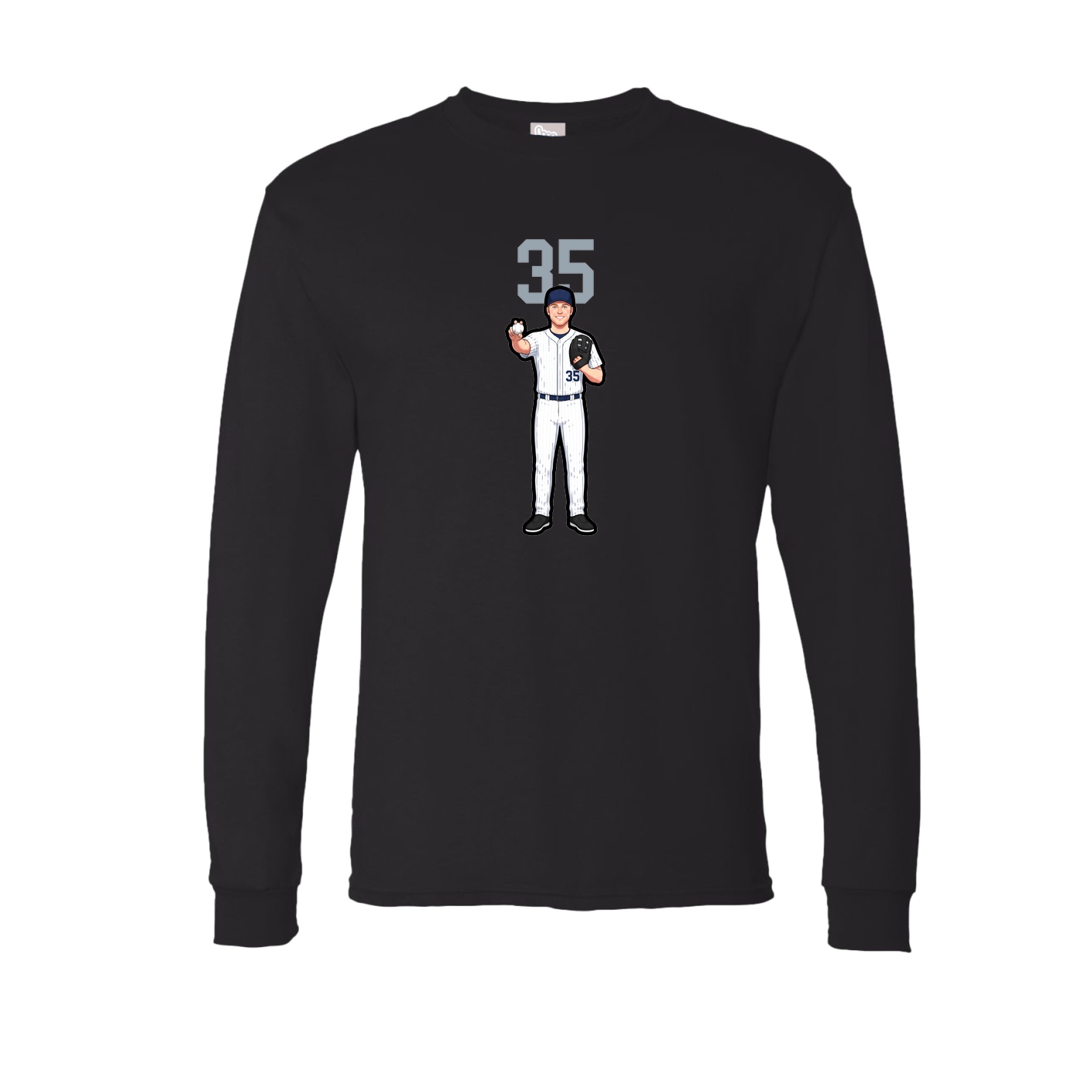 Long Sleeve Tee — Number Top in Black