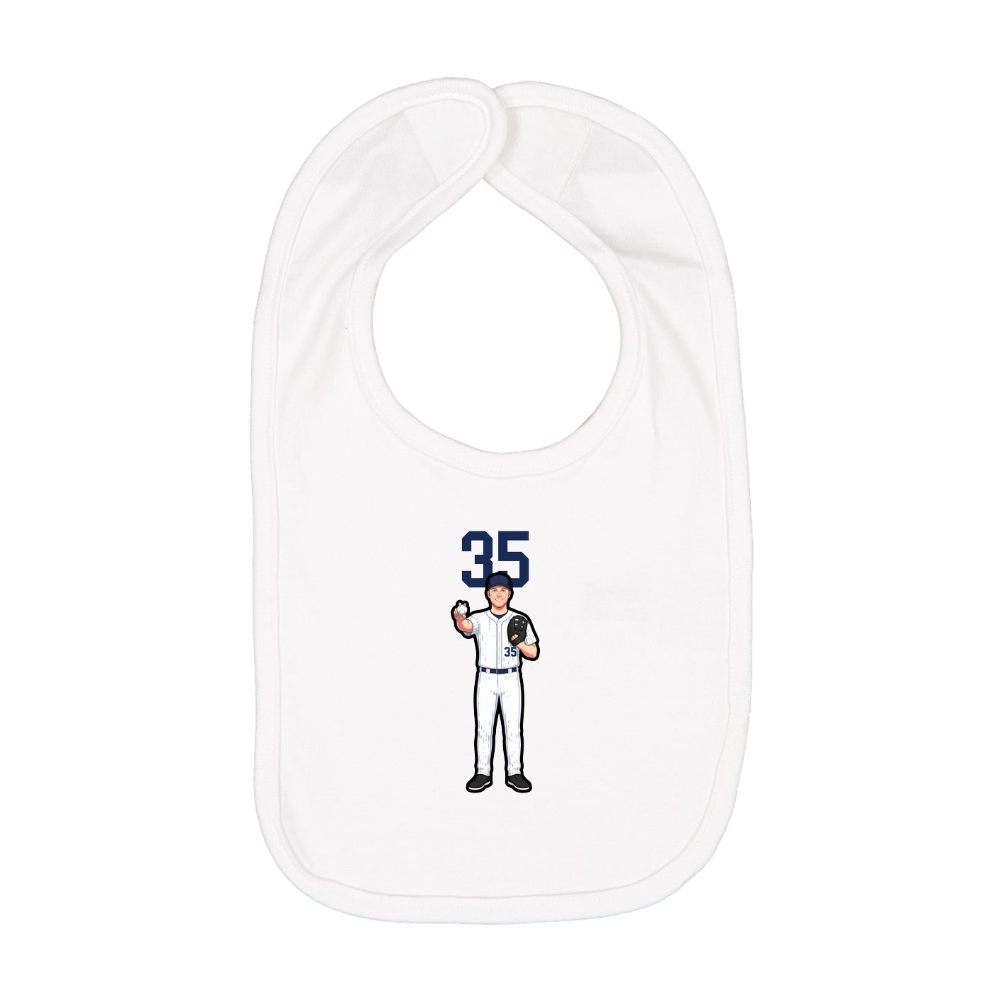 Infant Bib — Number Top in White