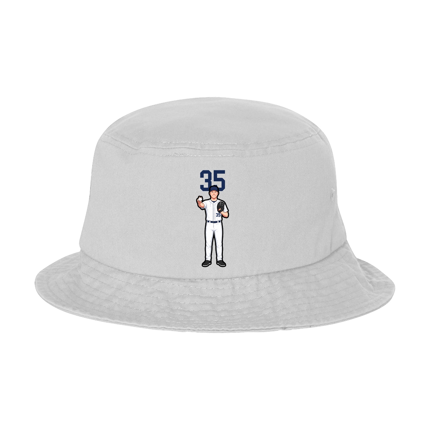 Bucket Cap — Number Top in White