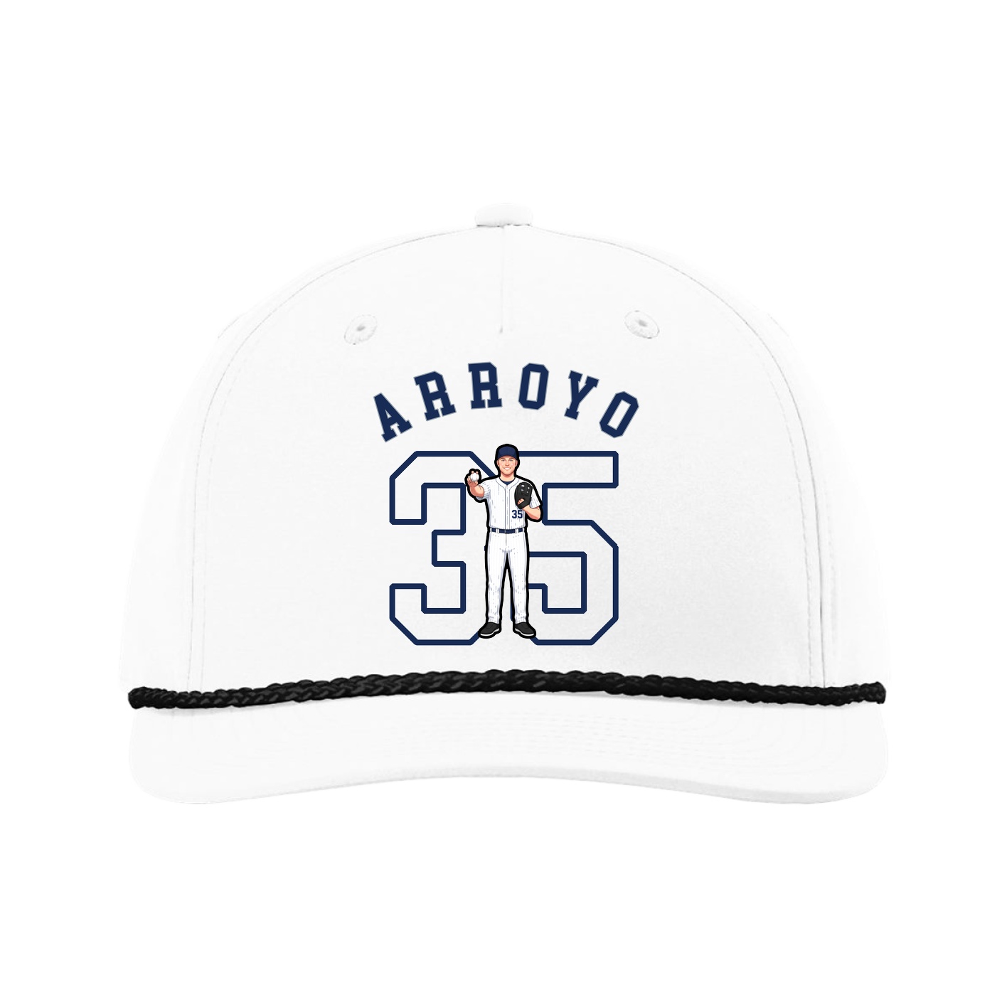 Five-Panel Classic Rope Cap — Shirsey Arch in White
