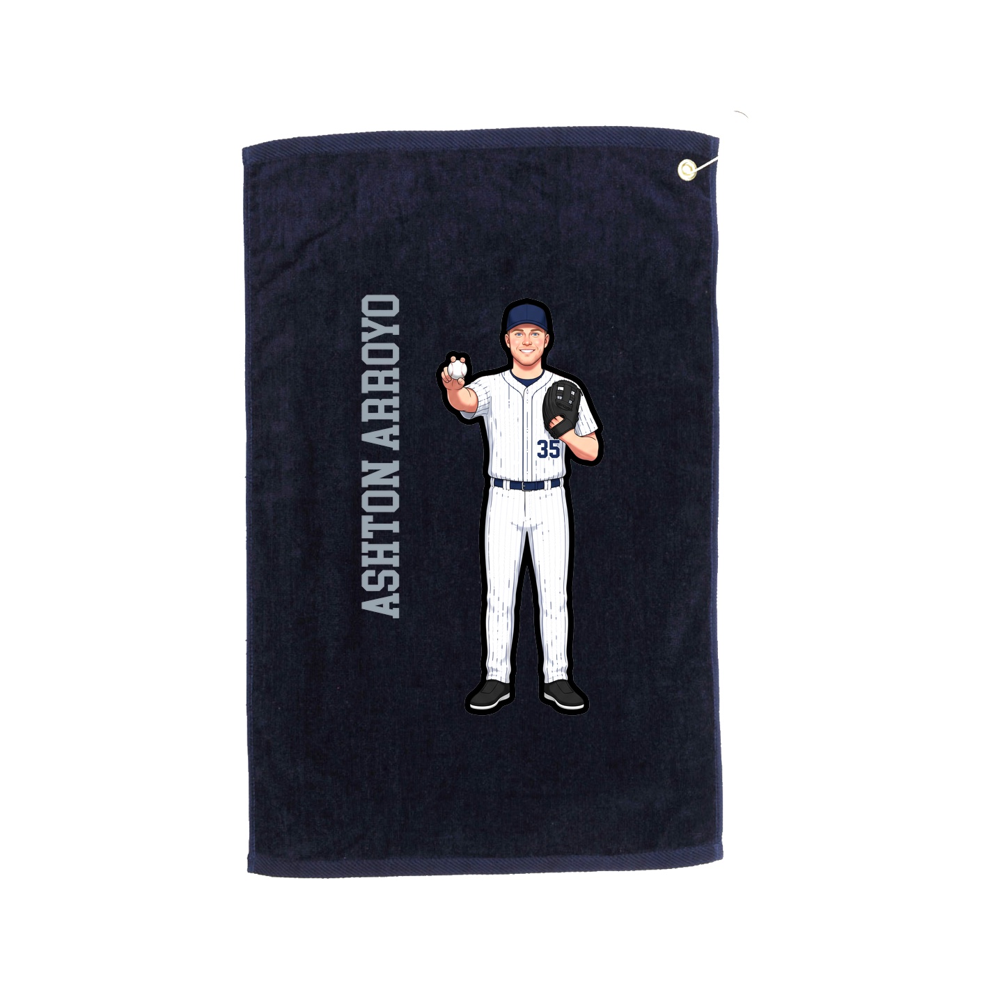 Golf Towel — Name Vertical in Navy