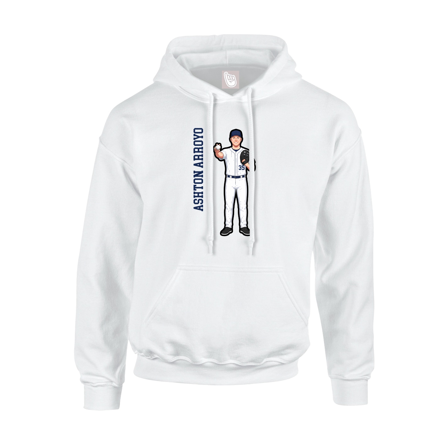 Hoodie — Name Vertical in White
