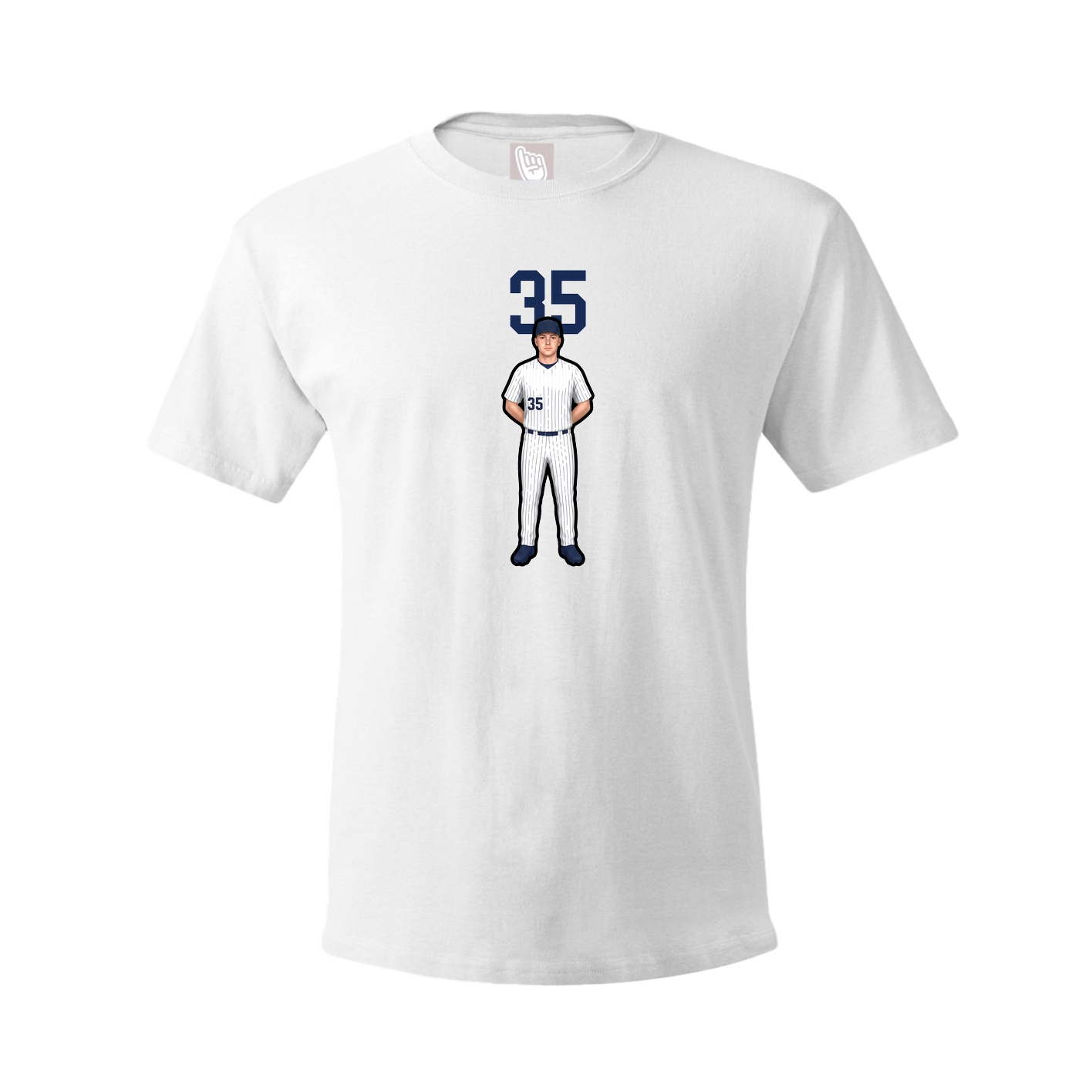 Youth Tee — Number Top in White
