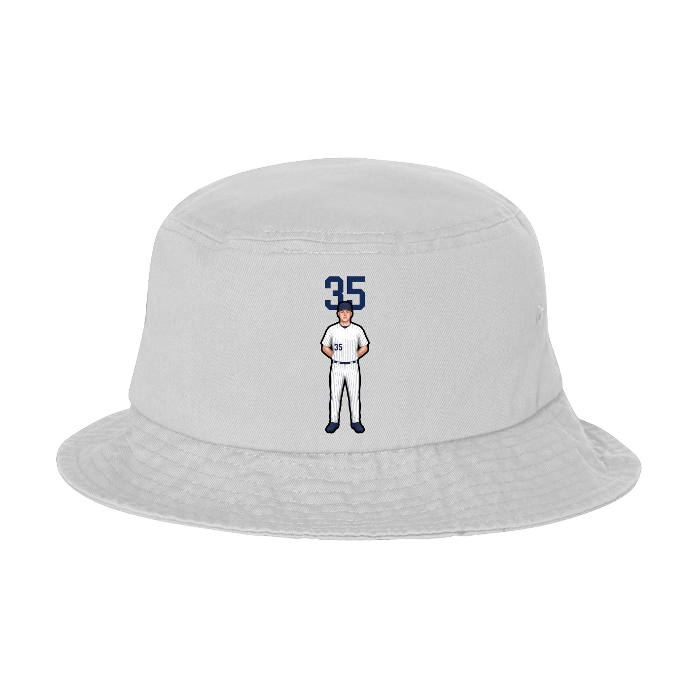 Bucket Cap — Number Top in White