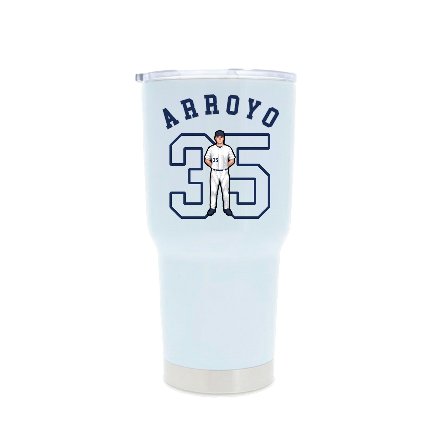 30oz Stainless Steel Tumbler — Shirsey Arch in White