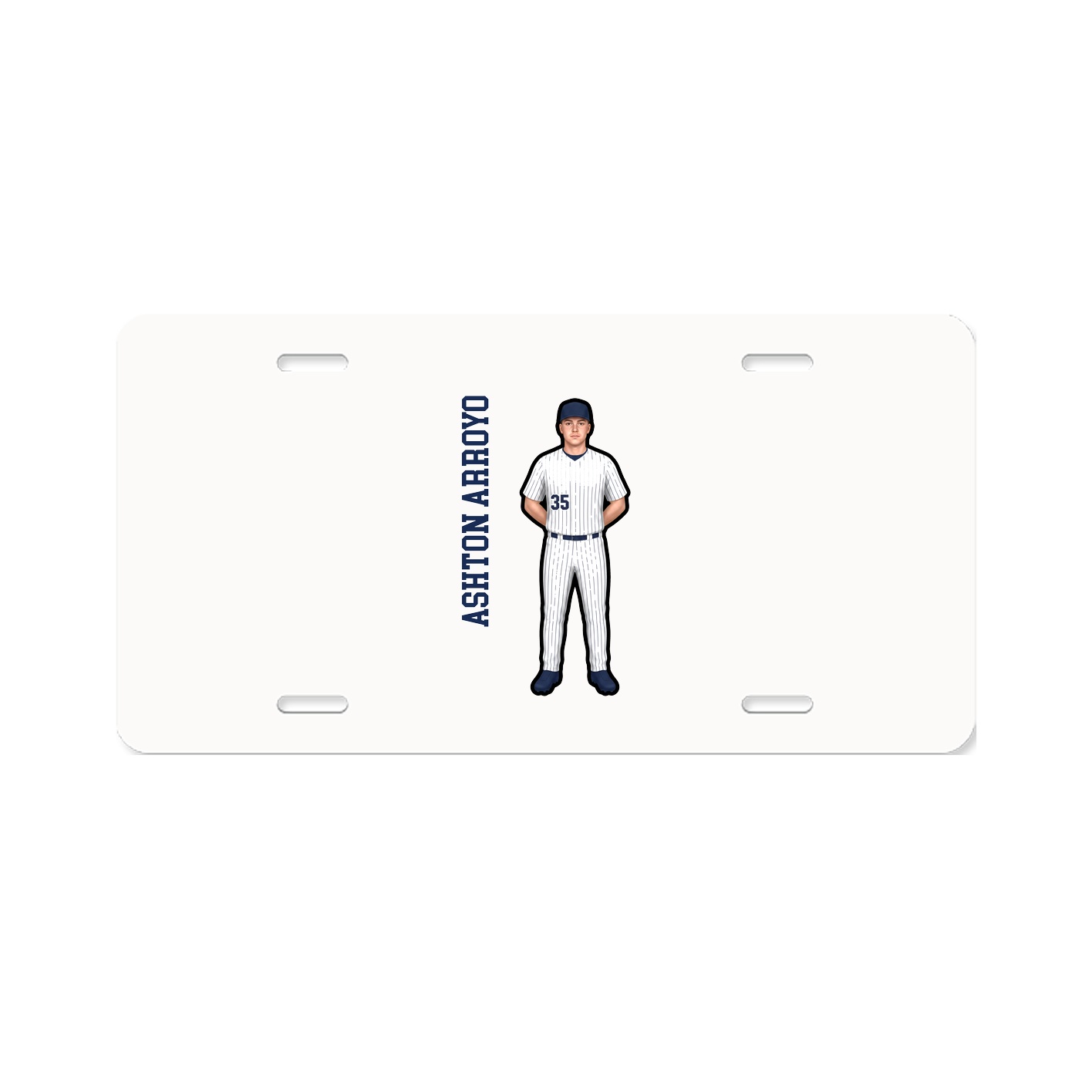 License Plate — Name Vertical in Classic