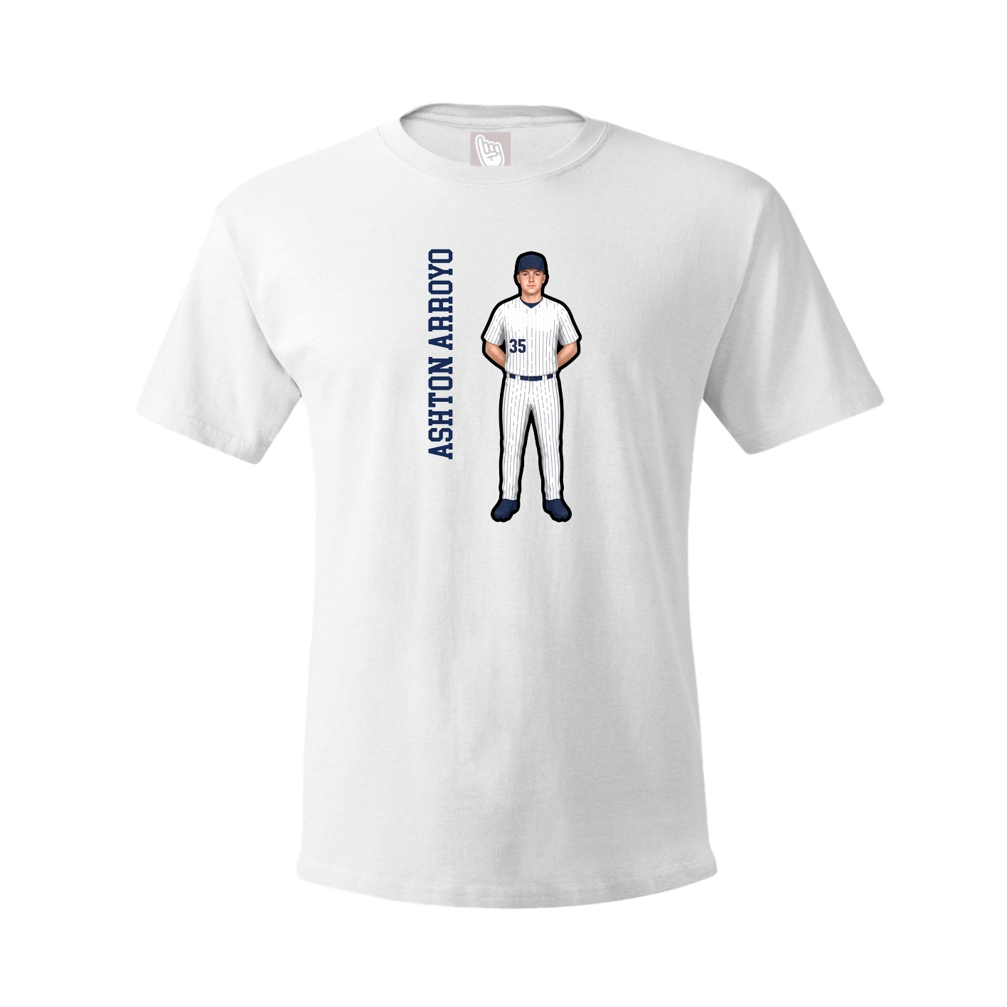 Tee — Name Vertical in White