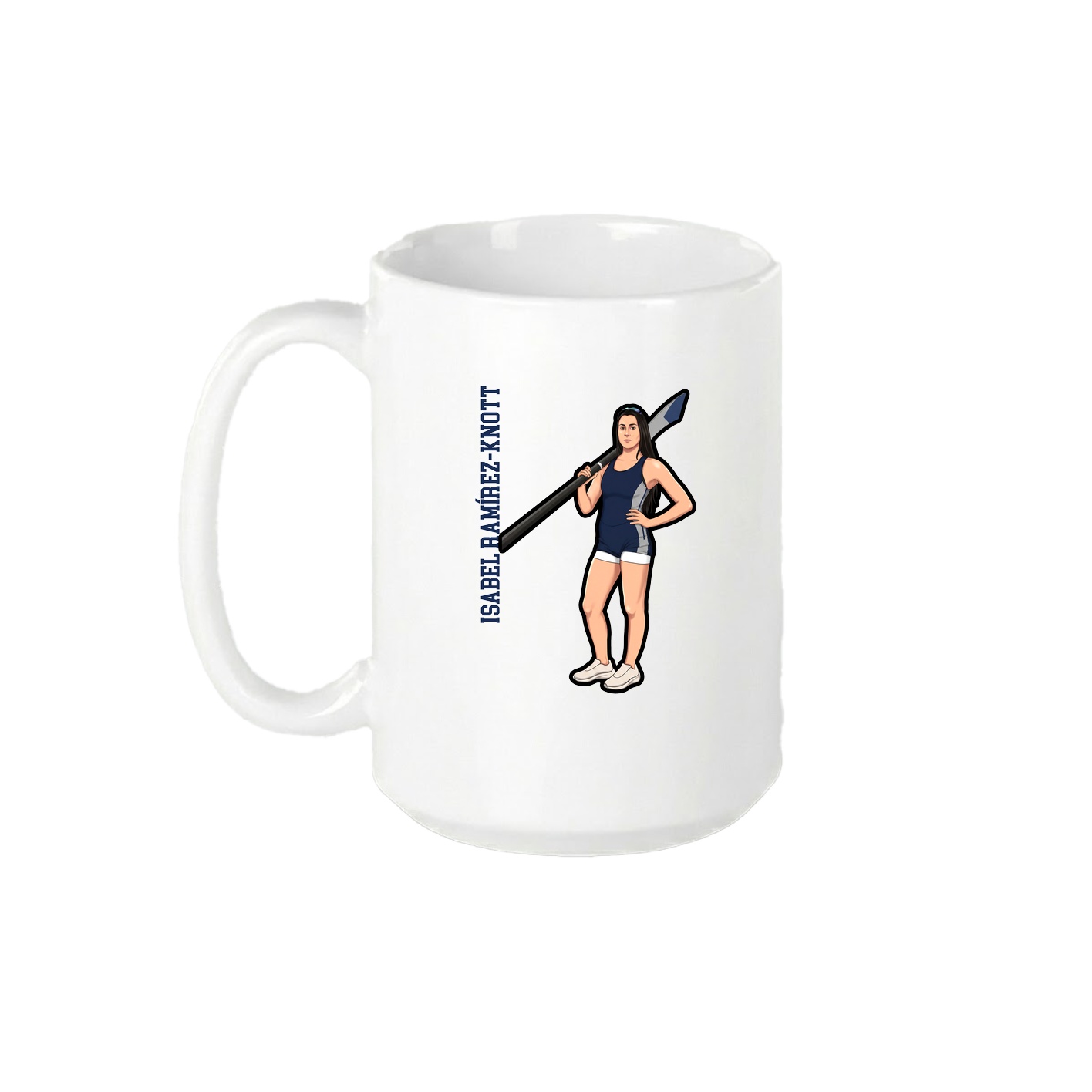 15oz Coffee Mug — Name Vertical in White