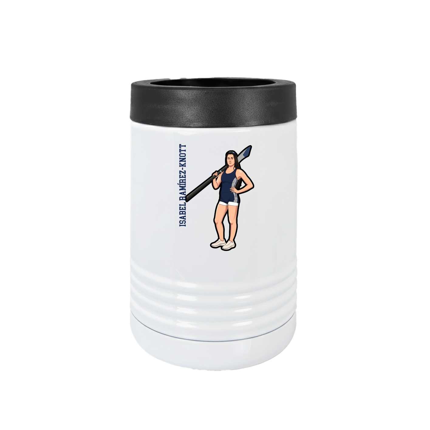 Beverage Holder — Name Vertical in White