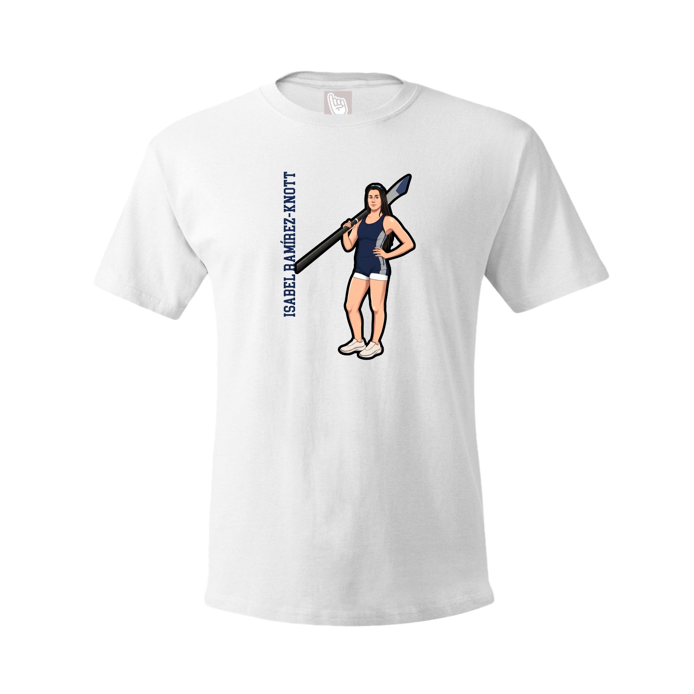 Tee — Name Vertical in White
