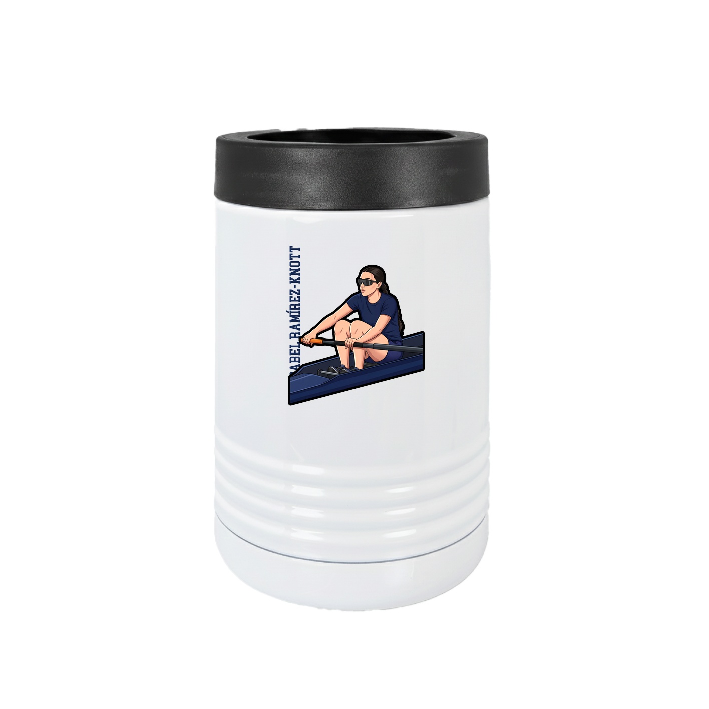 Beverage Holder — Name Vertical in White