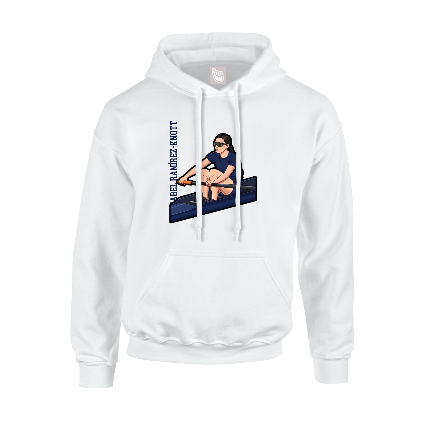 Youth Hoodie — Name Vertical in White