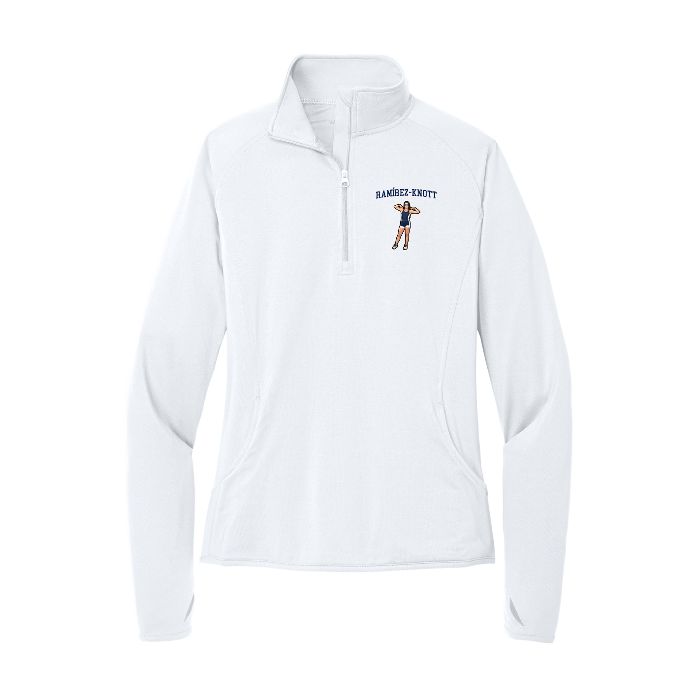 Women's Q-Zip Pullover — Shirsey in White