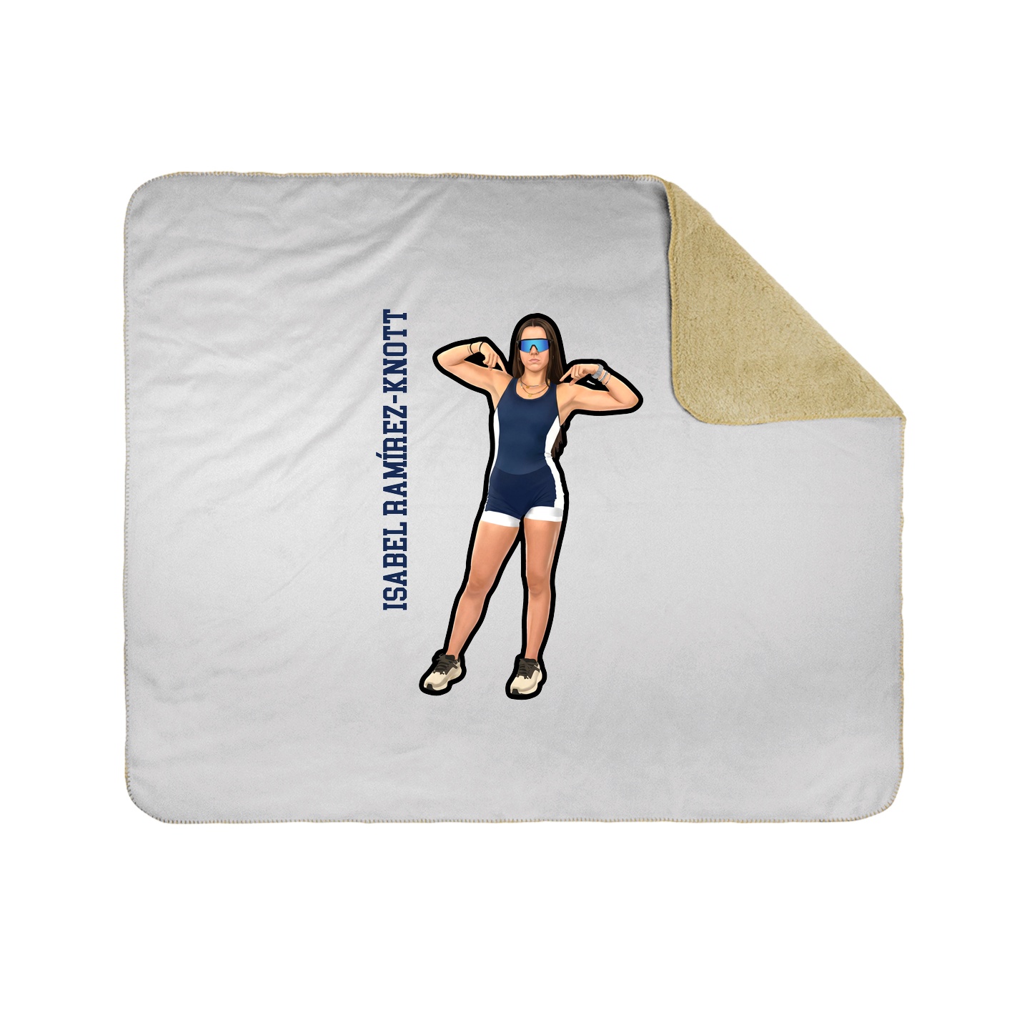 Throw Blanket — Name Vertical in White