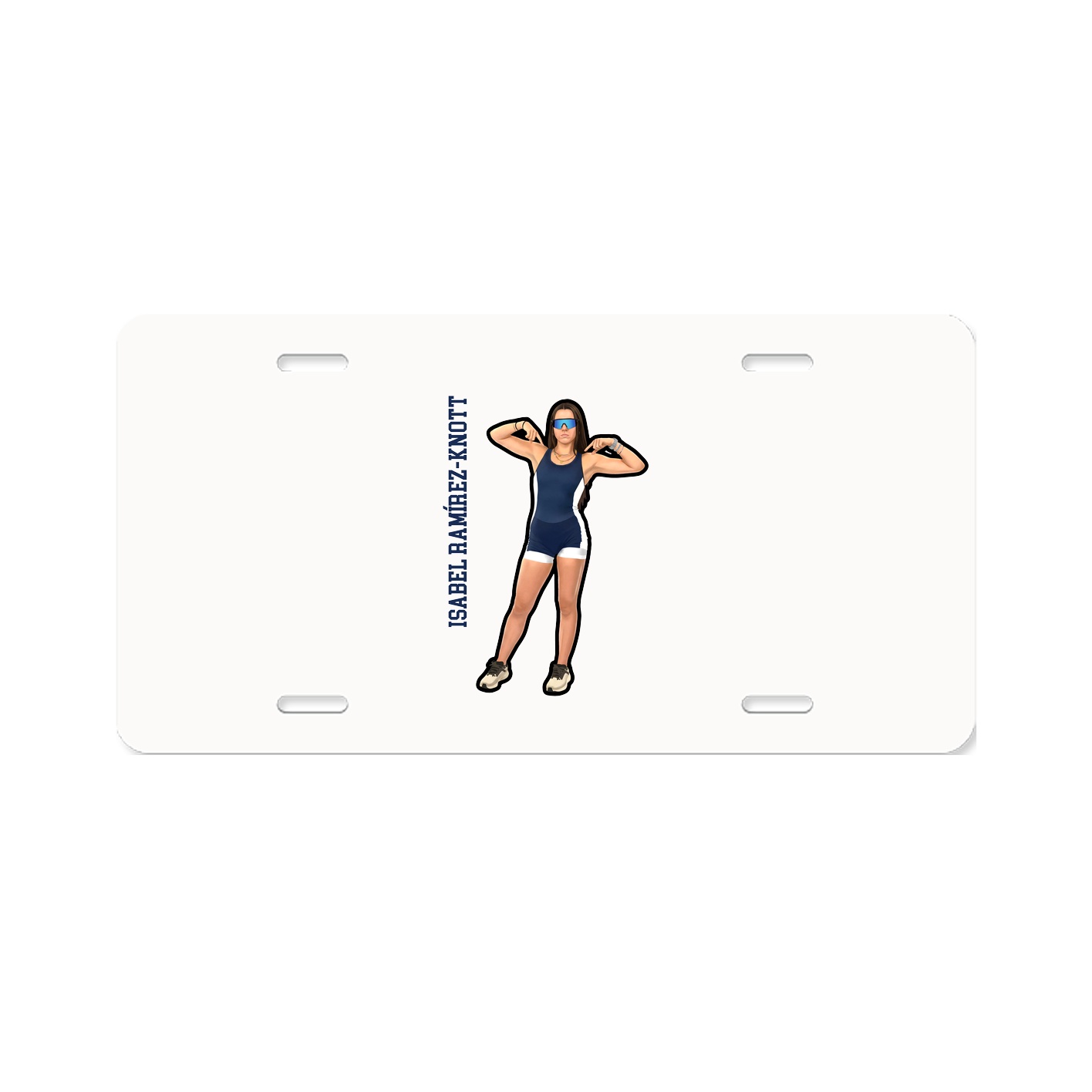 License Plate — Name Vertical in Classic