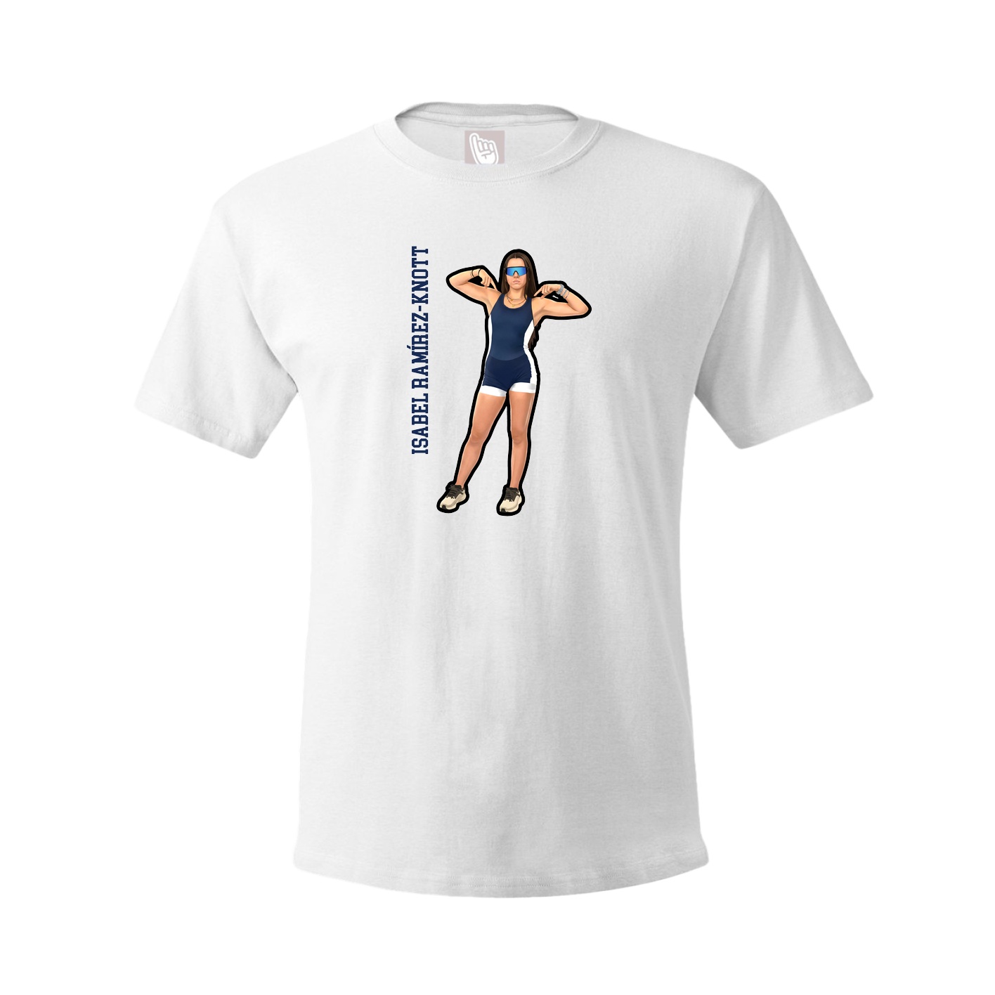 Tee — Name Vertical in White