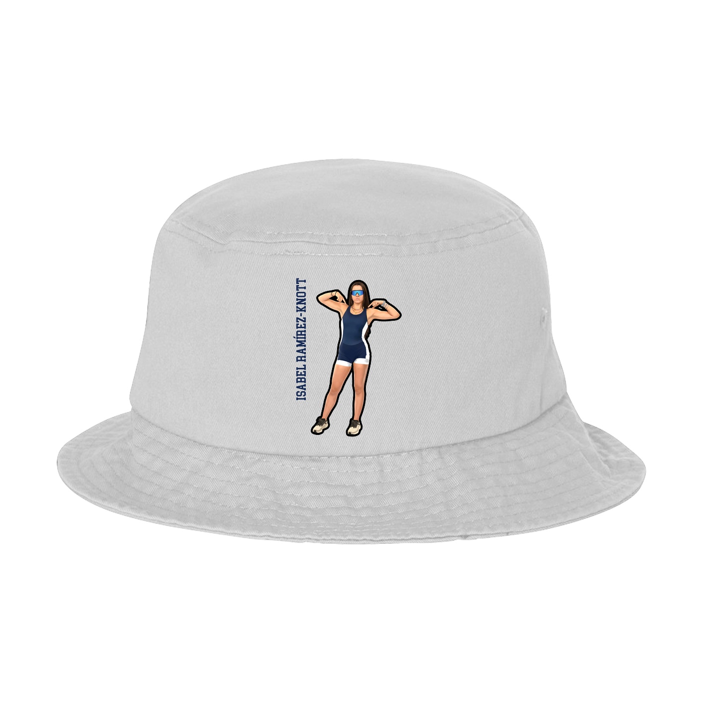 Bucket Cap — Name Vertical in White