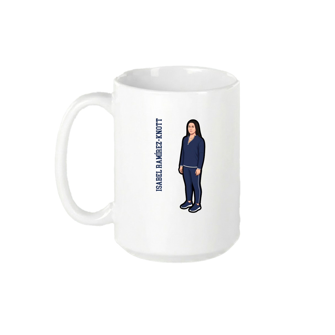 15oz Coffee Mug — Name Vertical in White
