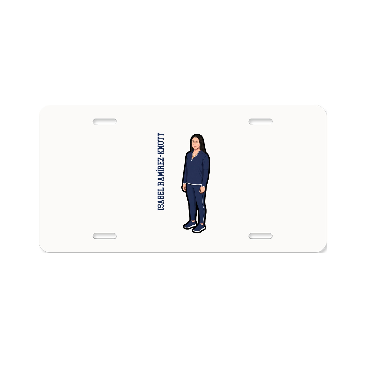 License Plate — Name Vertical in Classic