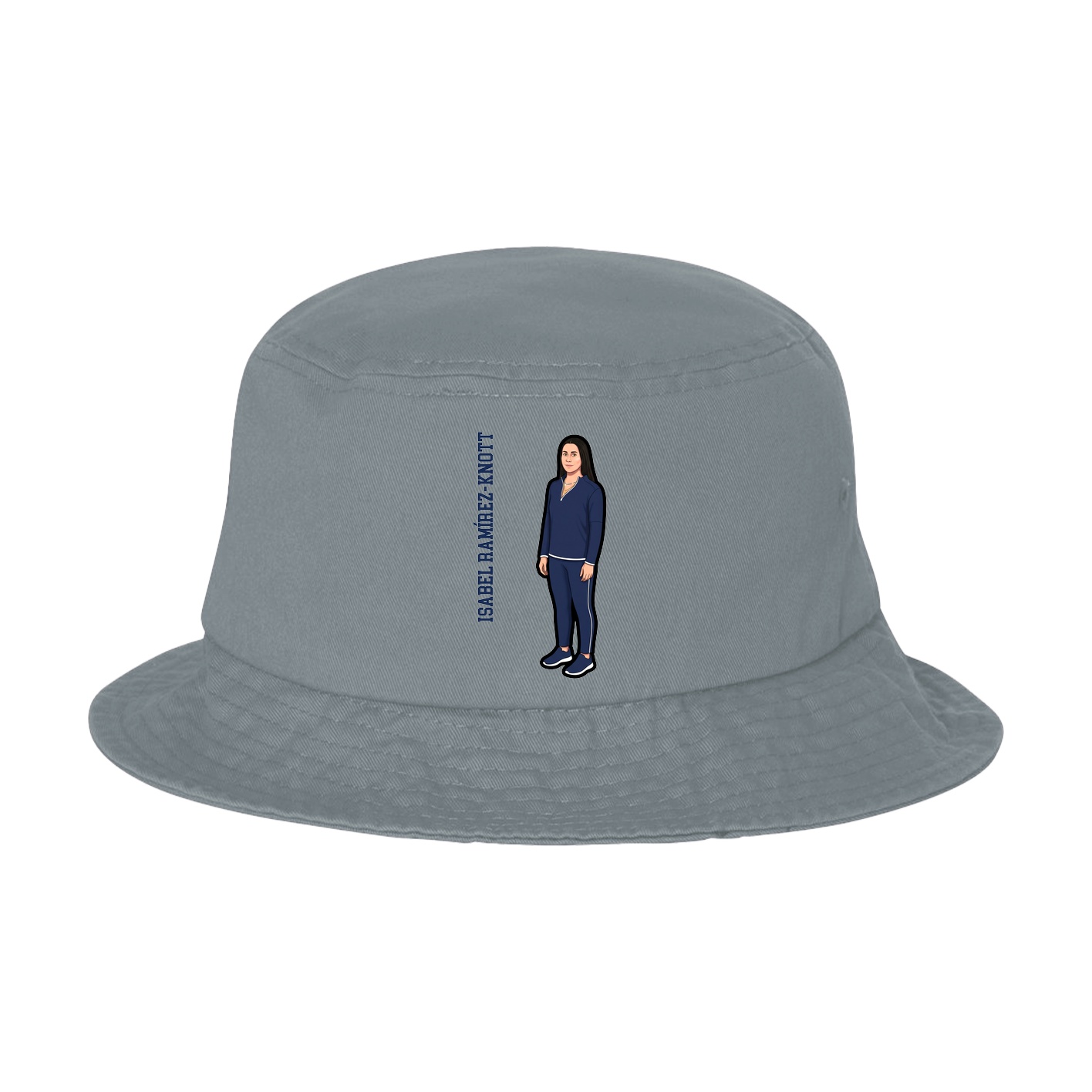Bucket Cap — Name Vertical in Grey