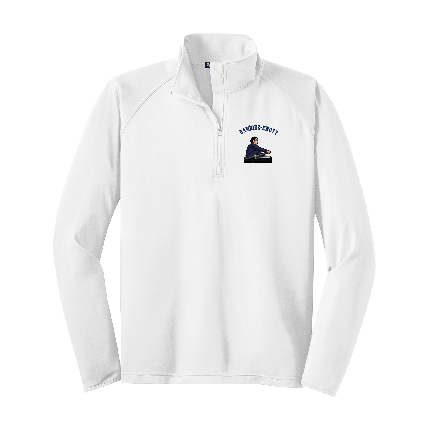 Q-Zip Pullover — Shirsey Arch in White