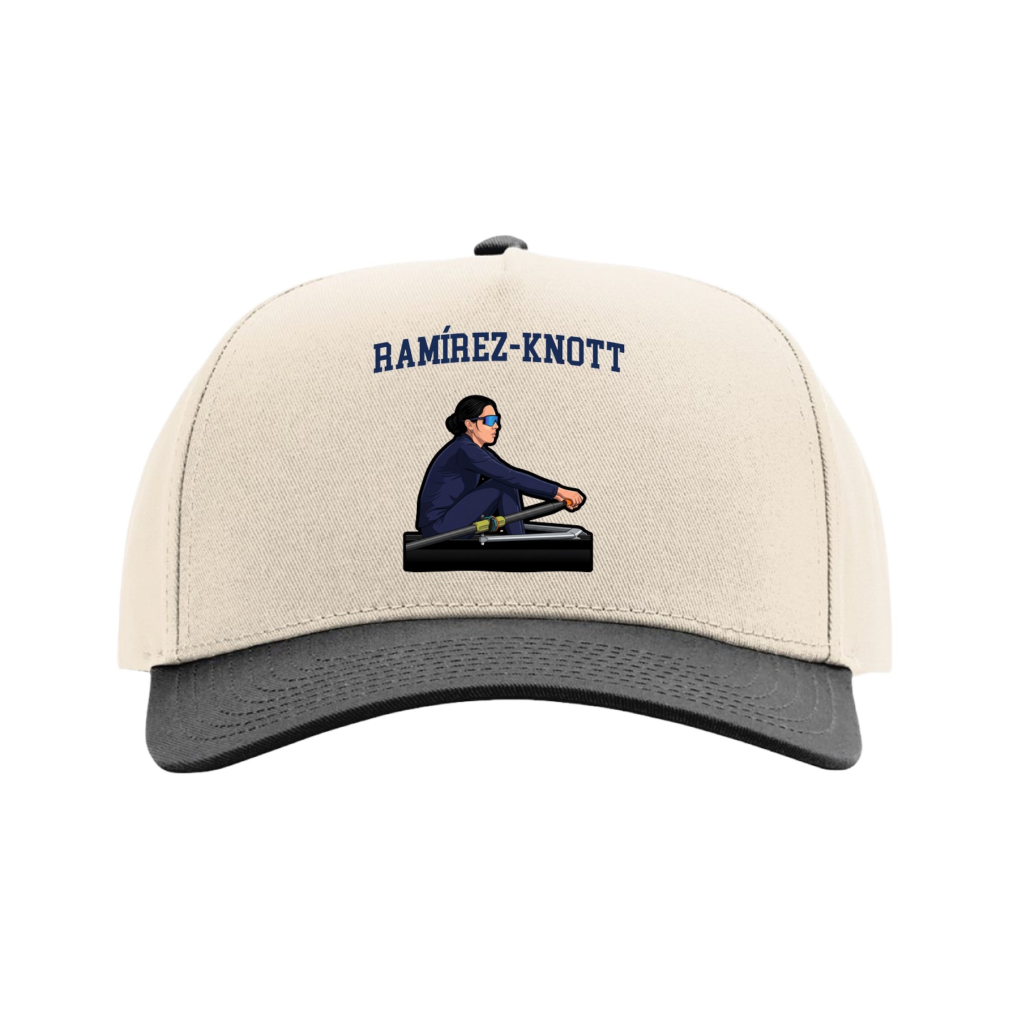Full Fabric Five-Panel Champ Cap — Shirsey in Cream/Black