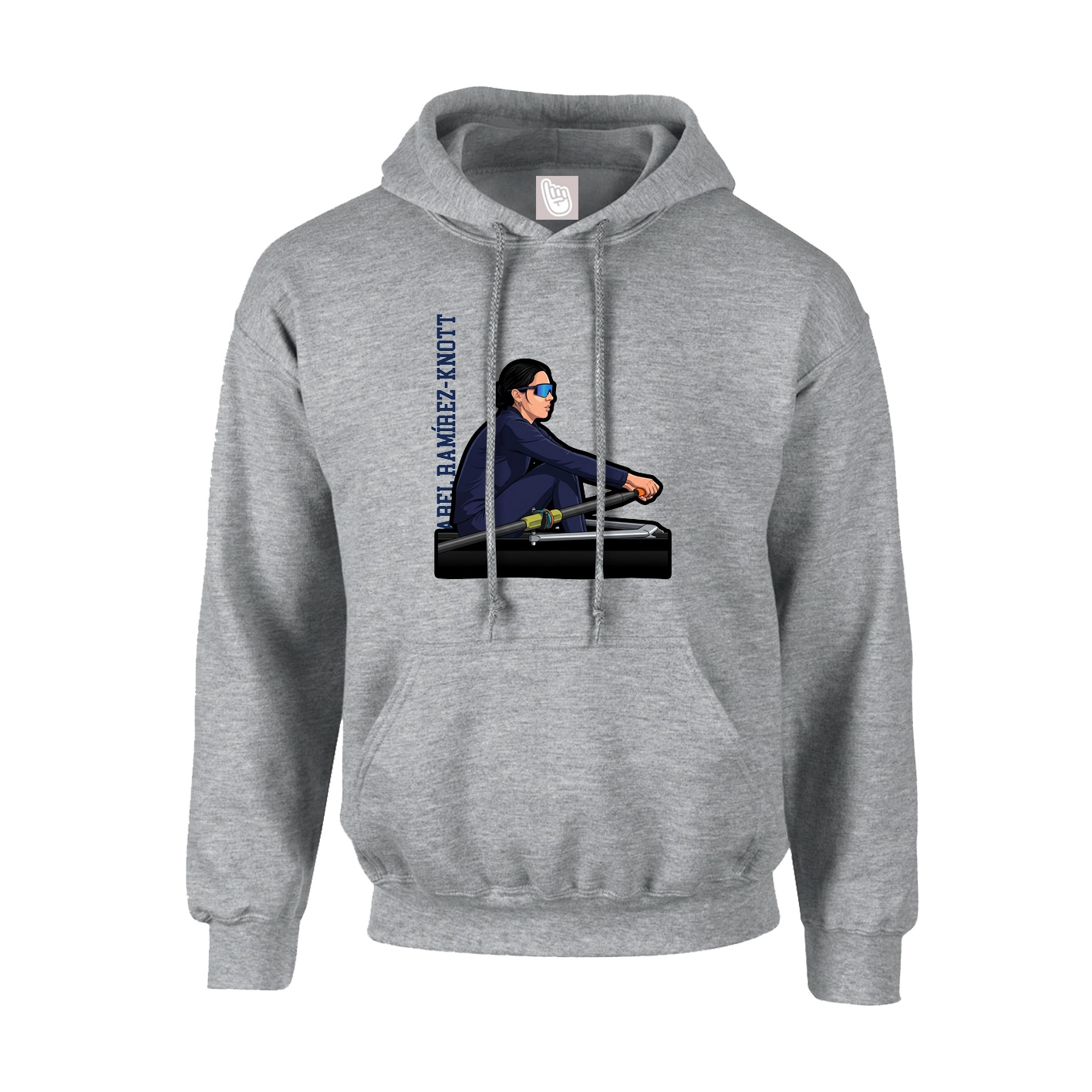 Youth Hoodie — Name Vertical in Grey