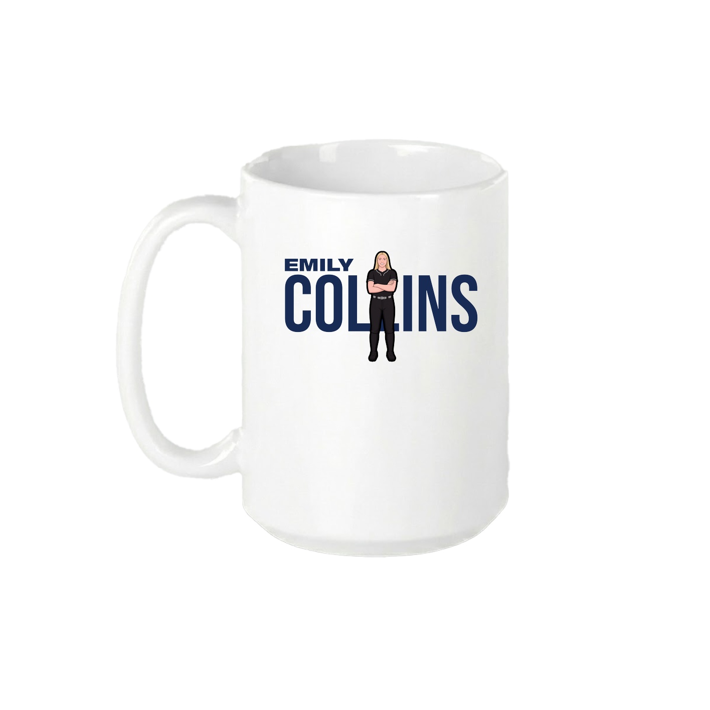 15oz Coffee Mug — Player Name in White