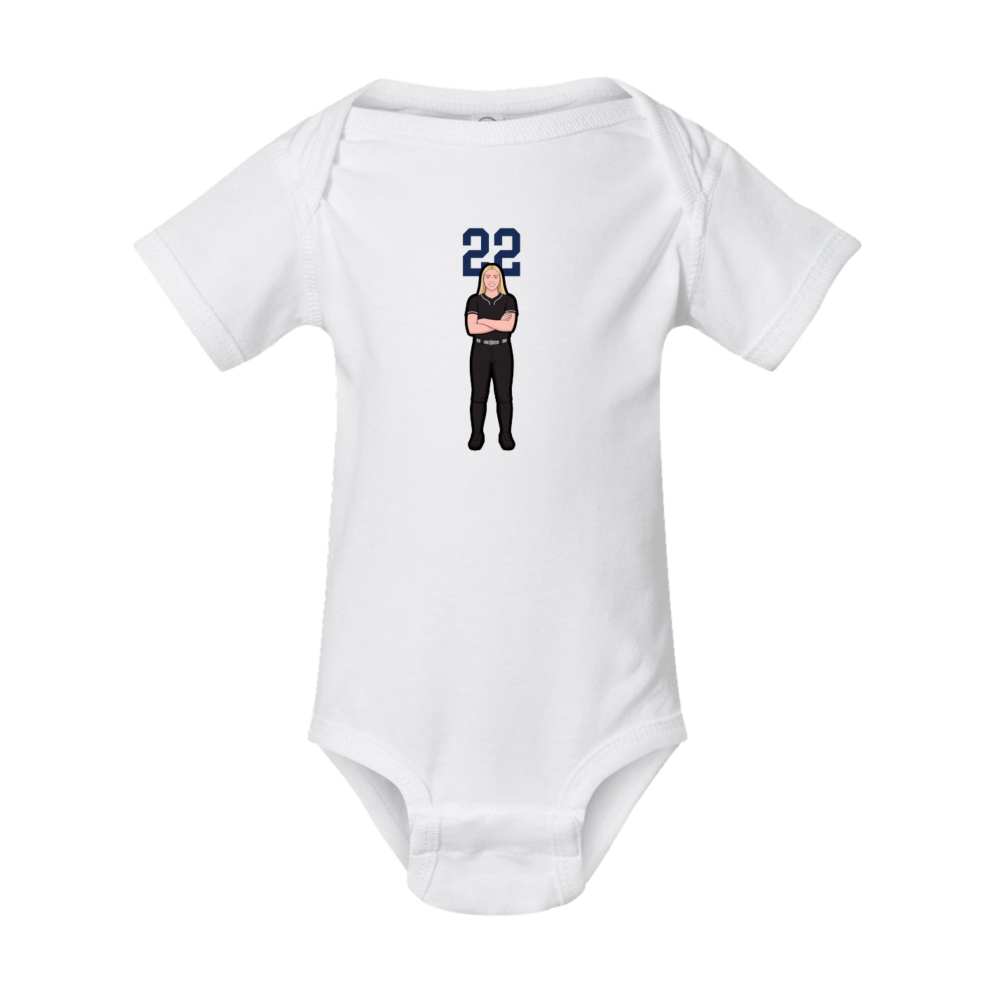 Baby Onesie — Number Top in White