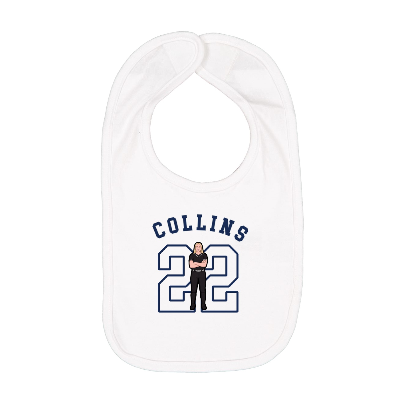 Infant Bib — Shirsey Arch in White