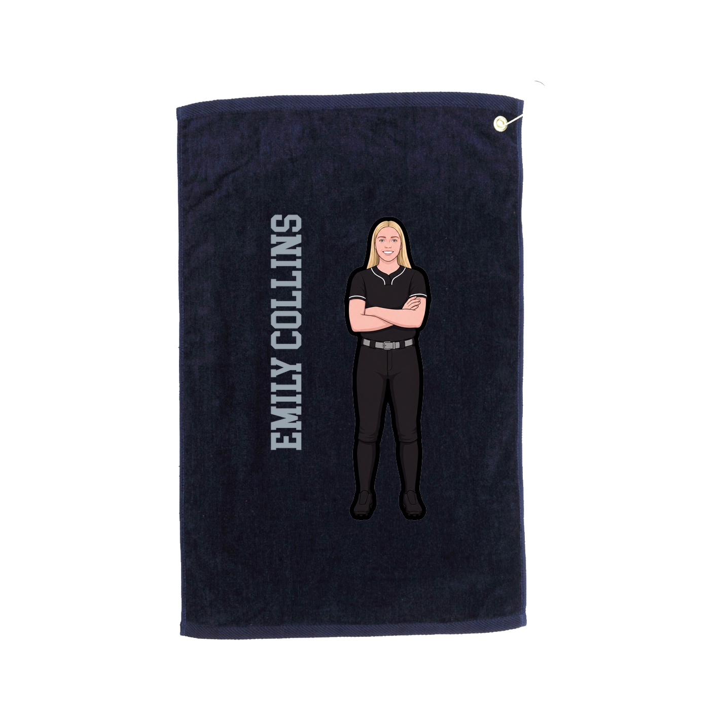 Golf Towel — Name Vertical in Navy