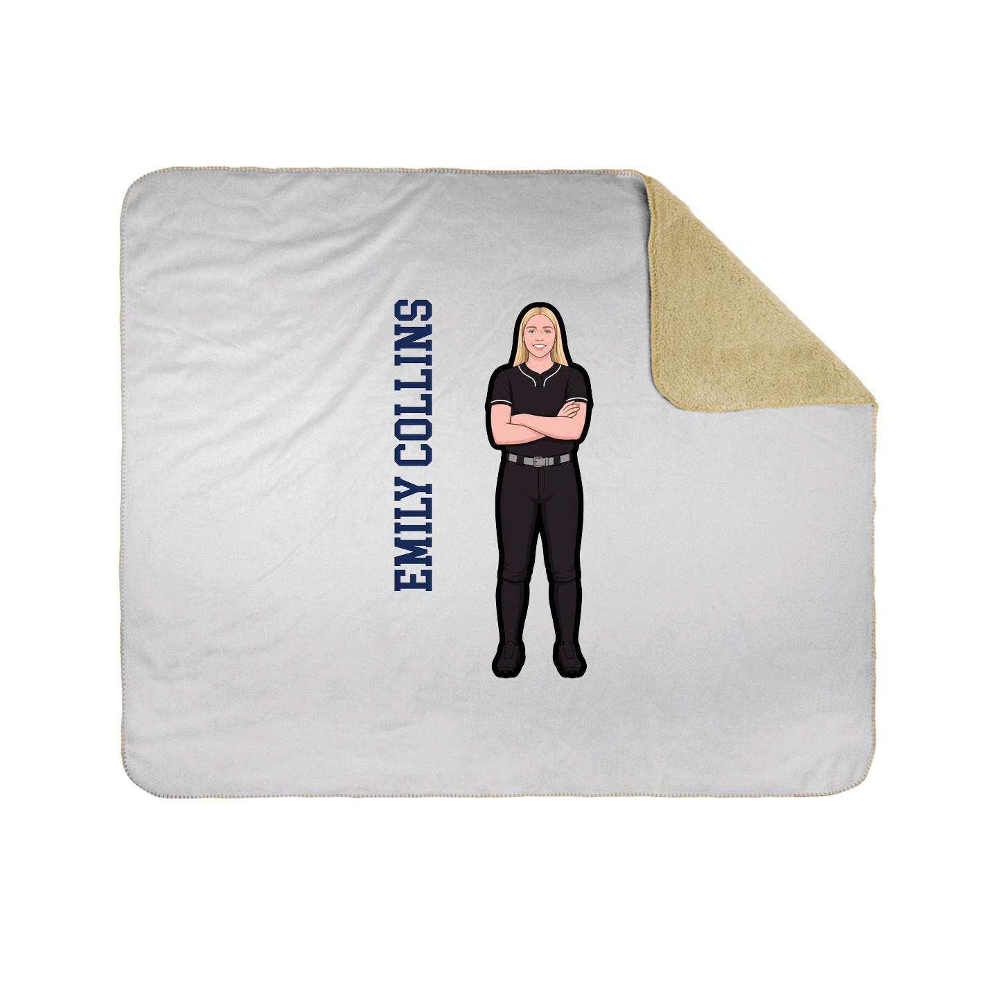 Throw Blanket — Name Vertical in White
