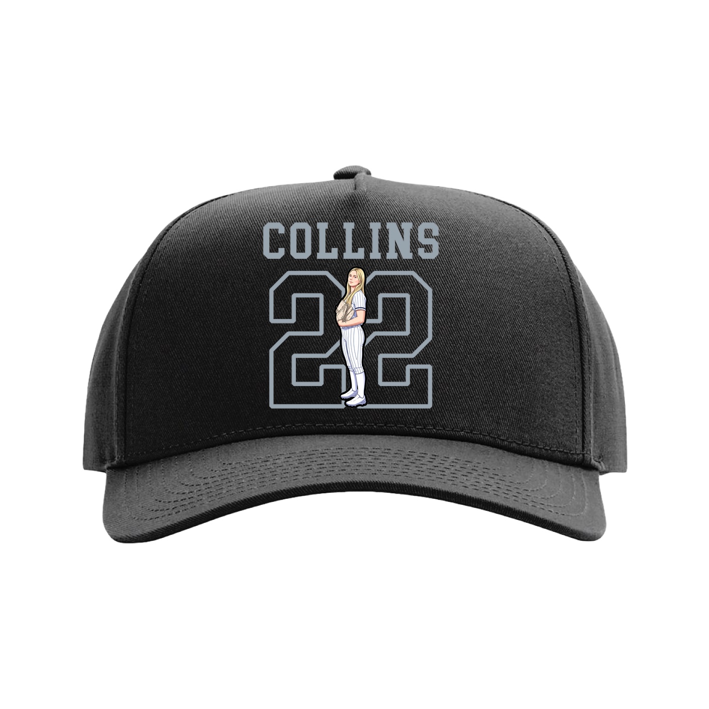 Full Fabric Five-Panel Champ Cap — Shirsey in Black