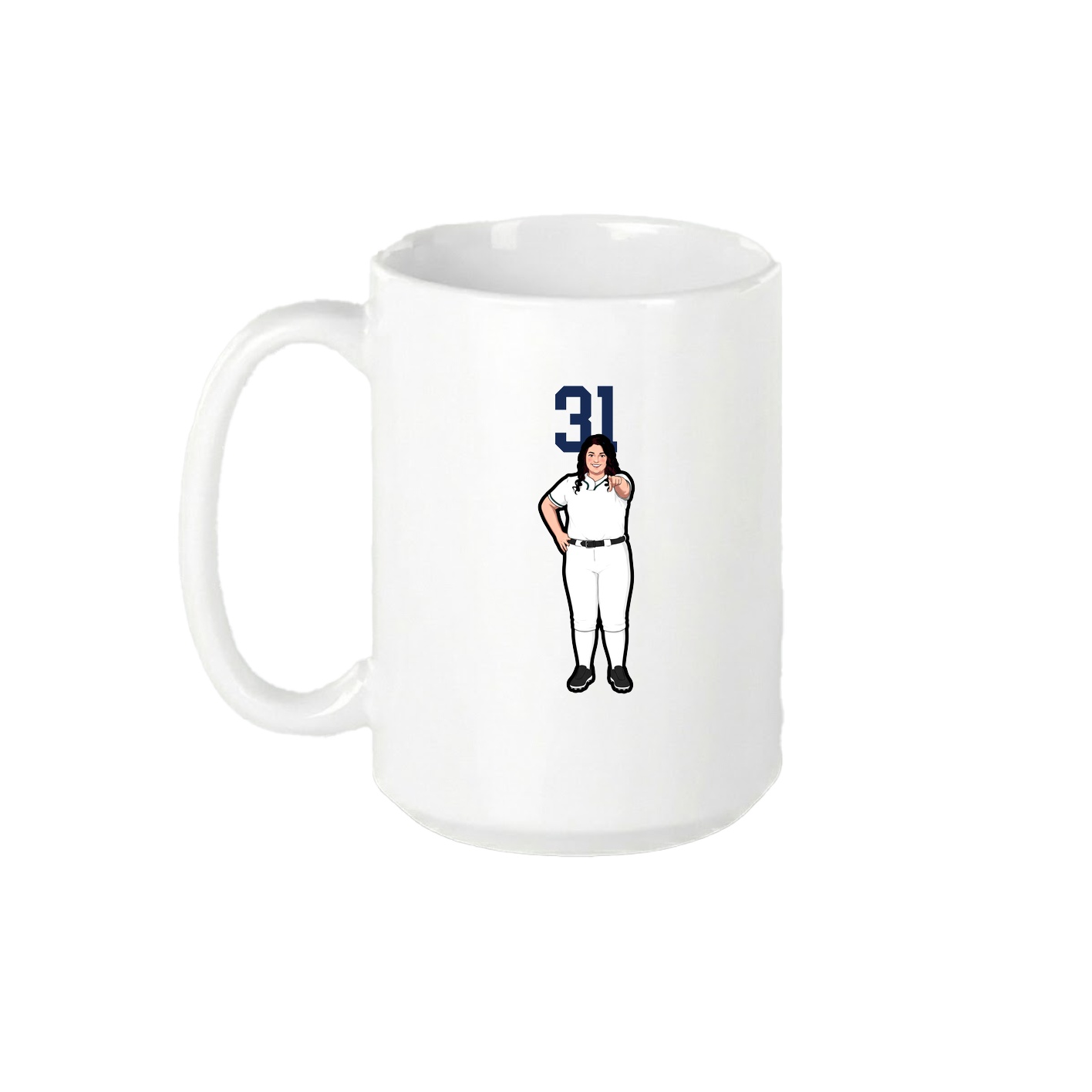 15oz Coffee Mug — Number Top in White