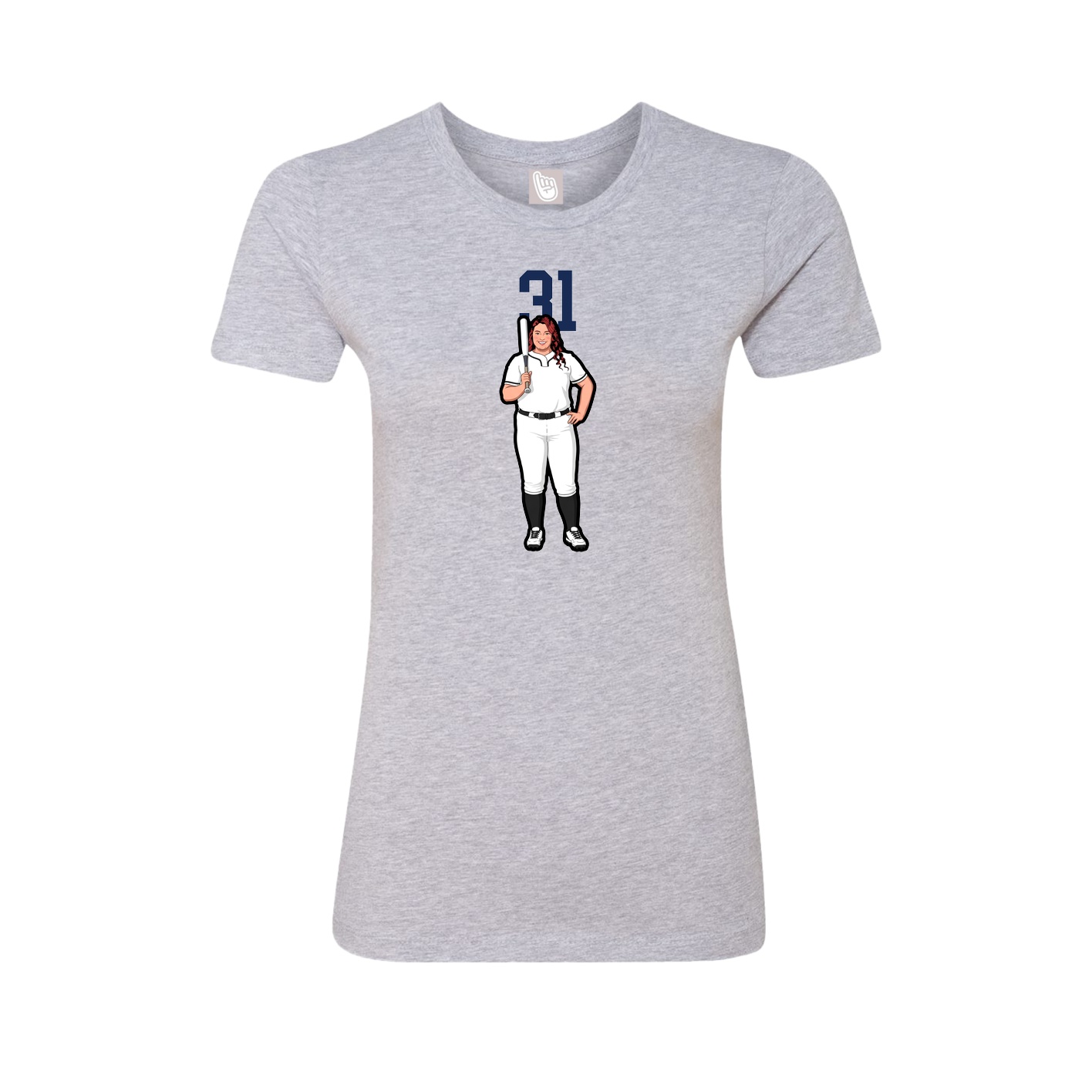 Fitted Women's Tee — Number Top in Grey